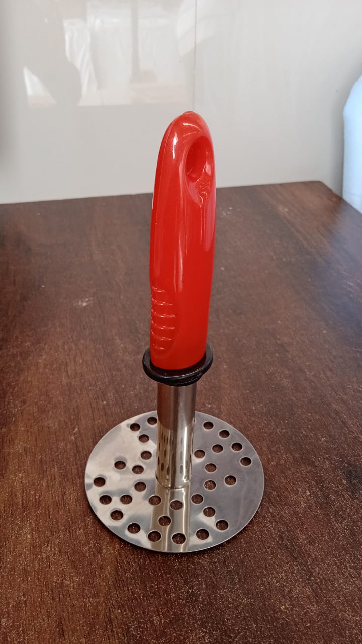 High Grade Stainless Steel Potato Masher Paubhaji / Pav Bhaji Masher with Plastic handle (1 Pc) Variety Bazaar