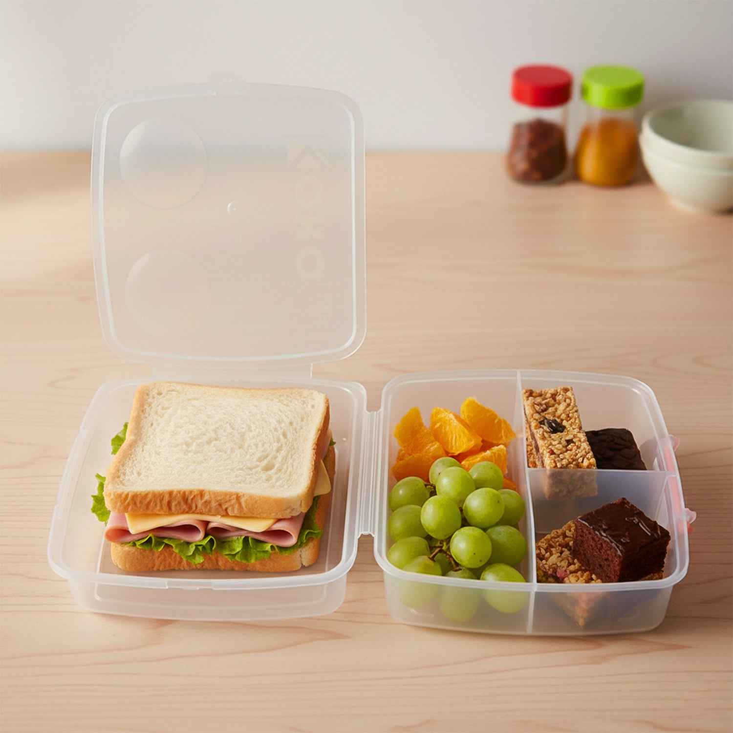 1 Large And 3 Small -compartment 1400 Ml Multipurpose Lunch Box (1400 Ml 1 Pc)