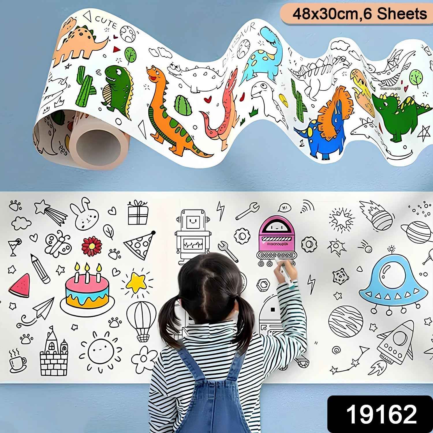 Fun and Educational Coloring Roll (1 Pc)