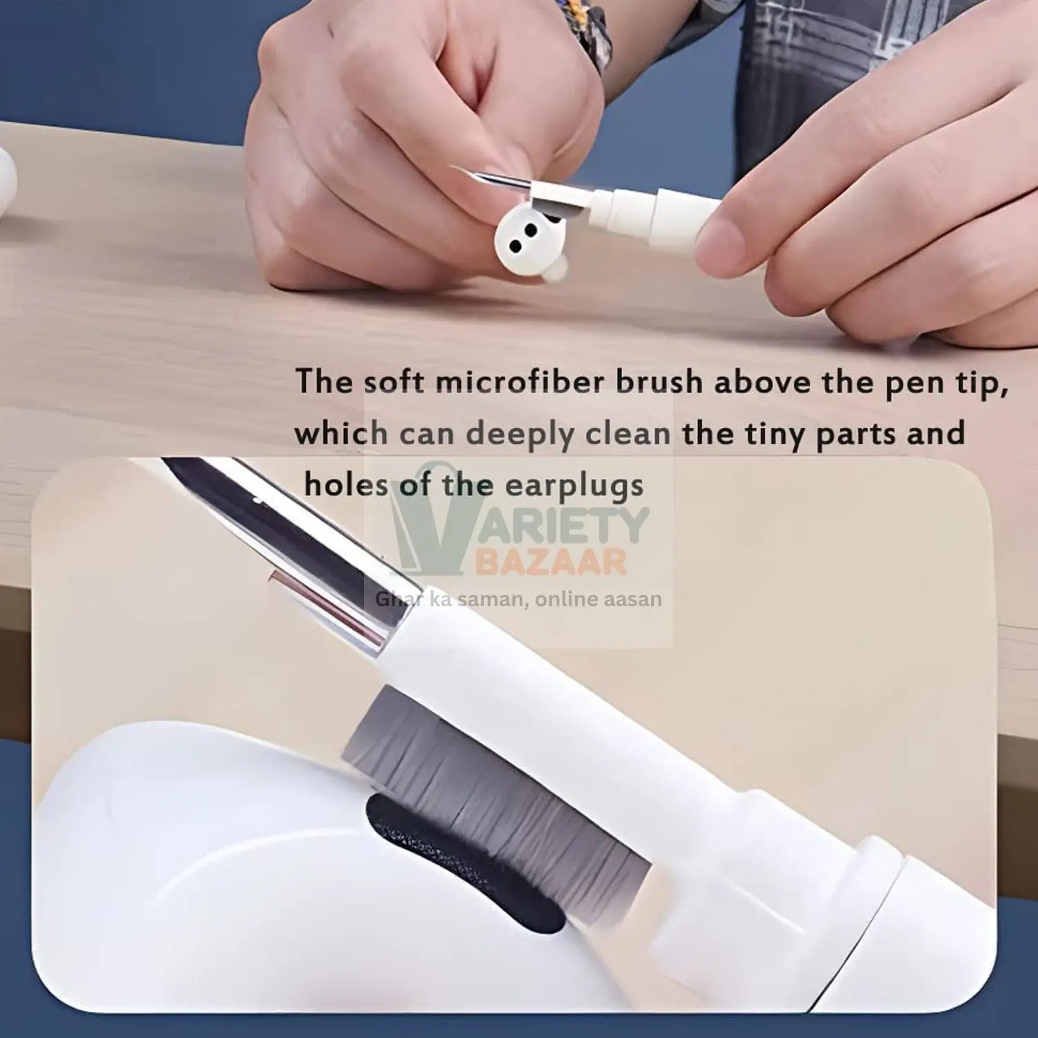 6188 3 In 1 Earbuds Cleaning Pen For Cleaning Of Ear Buds And Ear Phones Easily Without Having Any Damage. Travel Sahayak