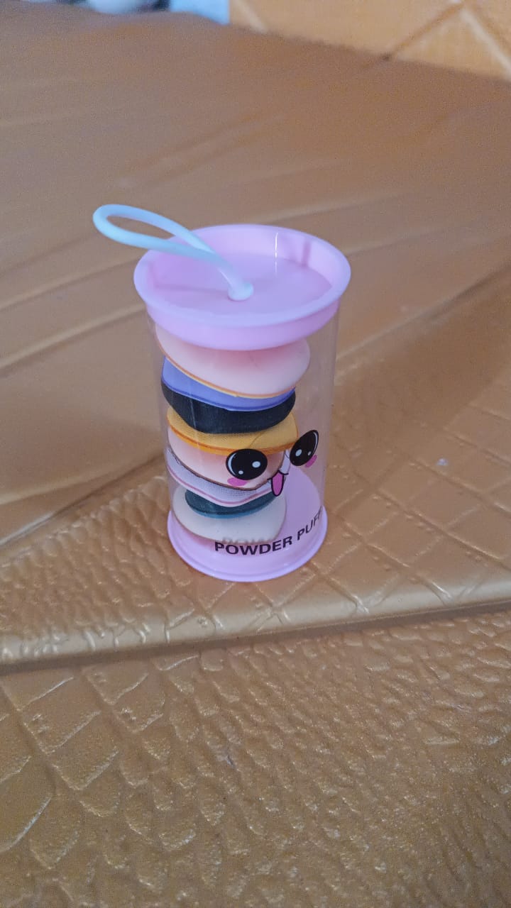 Mini Finger Makeup Powder Puff (Multicolour, 8 Pcs Set) Variety Bazaar