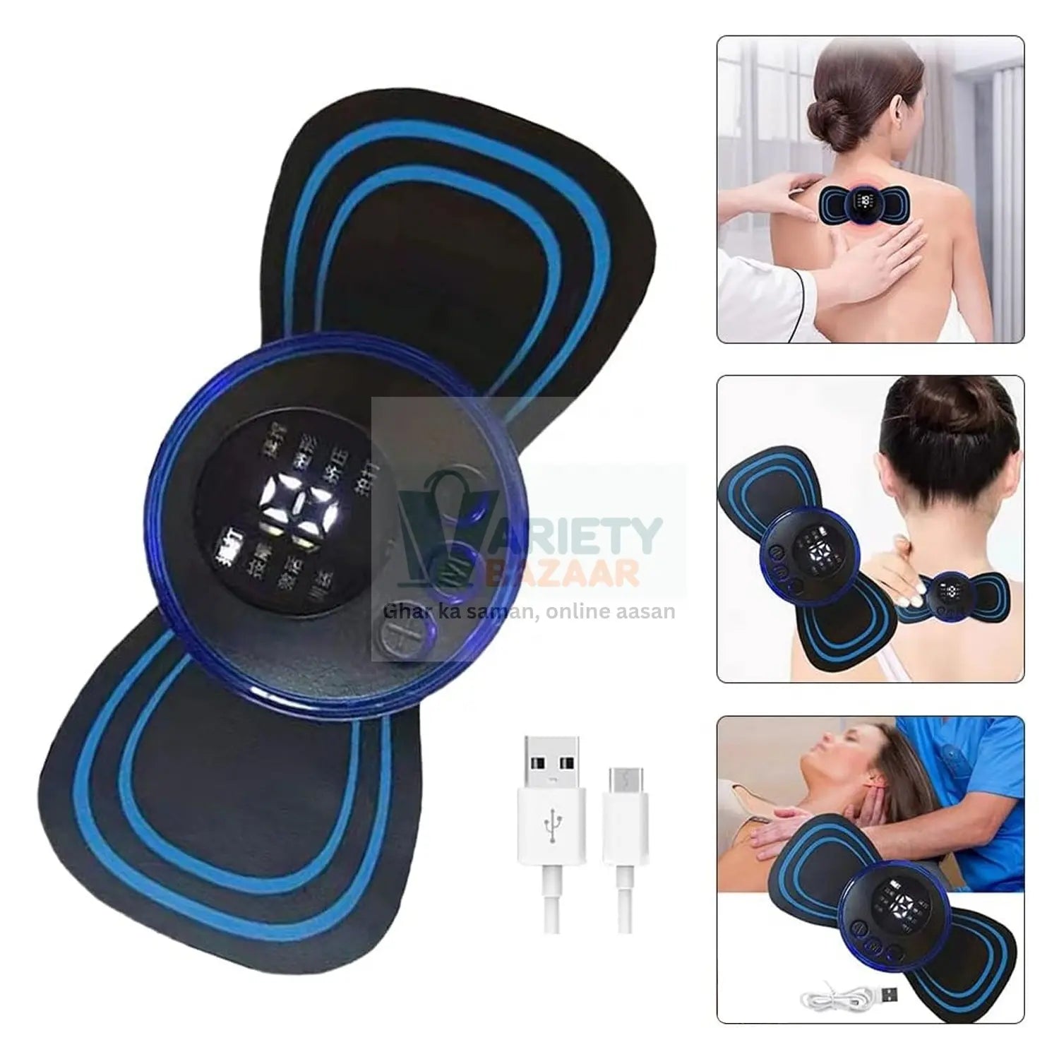 6204 Portable USB Neck Massager Electric Neck Massager Automatic Massage Enhancer Mini Cervical Massager EMS Lymphatic Drainage Massage with Cable Travel Sahayak