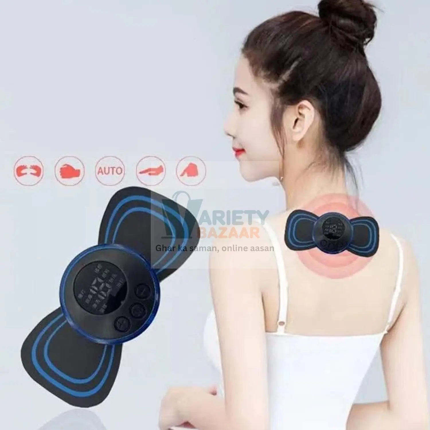 6204 Portable USB Neck Massager Electric Neck Massager Automatic Massage Enhancer Mini Cervical Massager EMS Lymphatic Drainage Massage with Cable Travel Sahayak