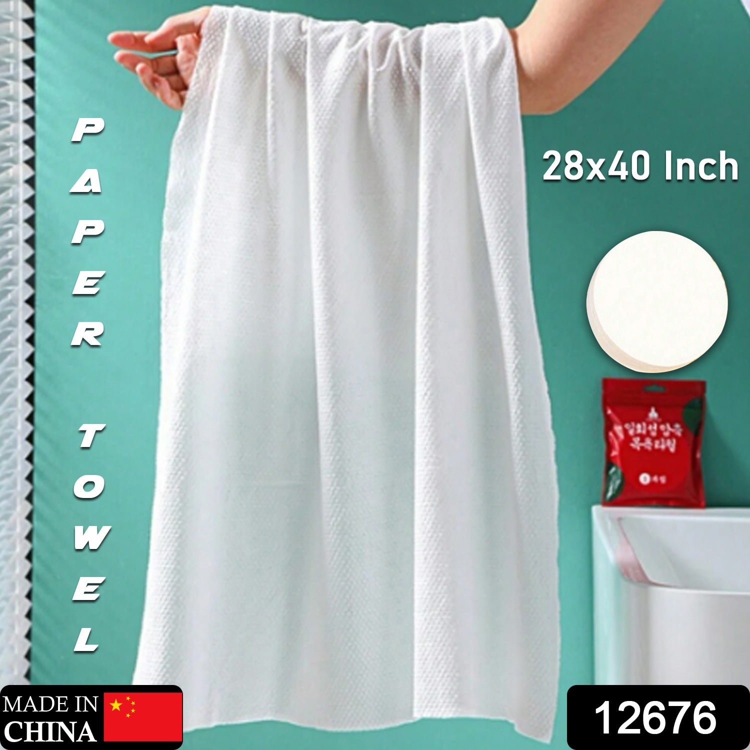 Compressed Towels Portable Disposable Compressed Cotton Coin Tissue Towel for Travel, Camping, Hiking, Sport, Beauty Salon, Home Hand Wipes (28x40 Inch) Variety Bazaar