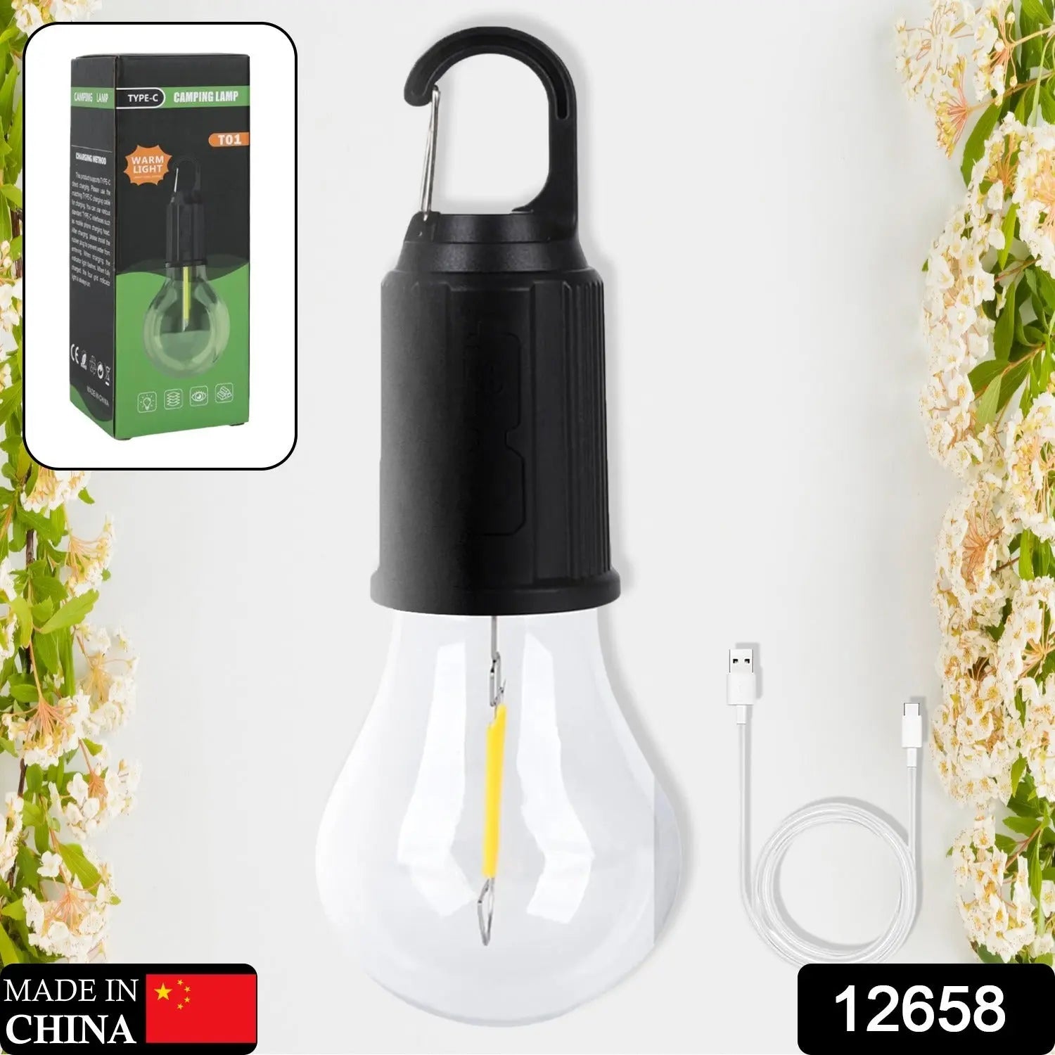 12658 Rechargeable Camping Lights for Tents LED Camping Tent Lantern 3 Lighting Modes Tent Lamp Portable Emergency Camping Lights with Clip Hook for Camping Hiking Fishing, Backpacking (1 Pc) - varietybazaar.co.in