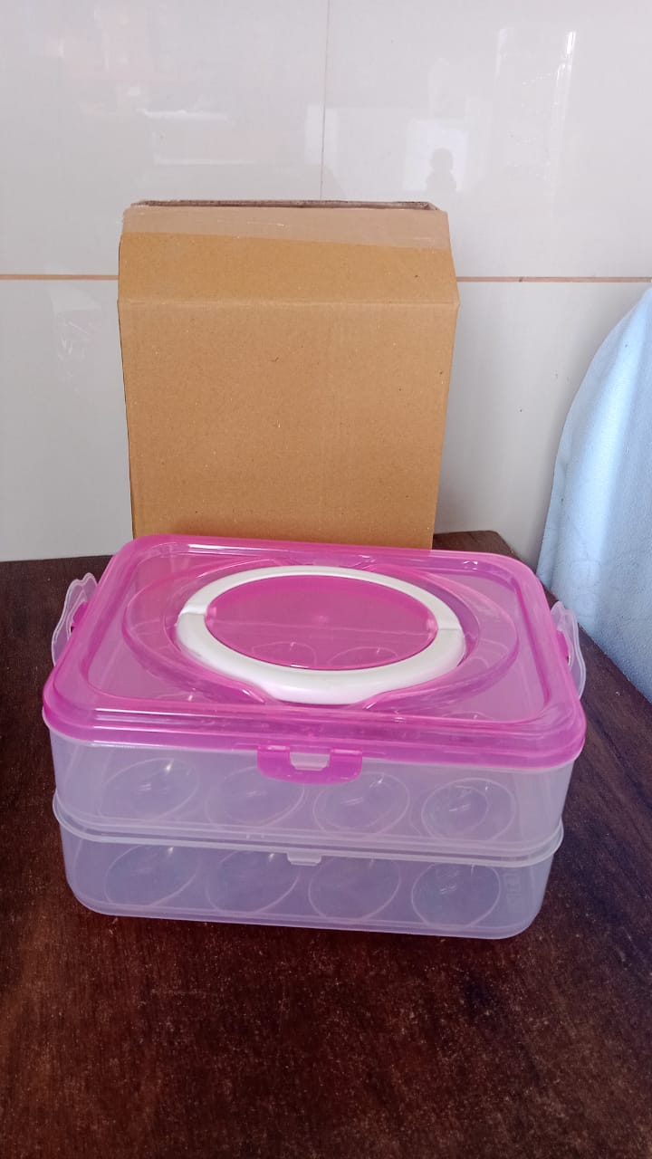Double Layer 24 Grid Egg Storage Box for Egg Storage Container Variety Bazaar