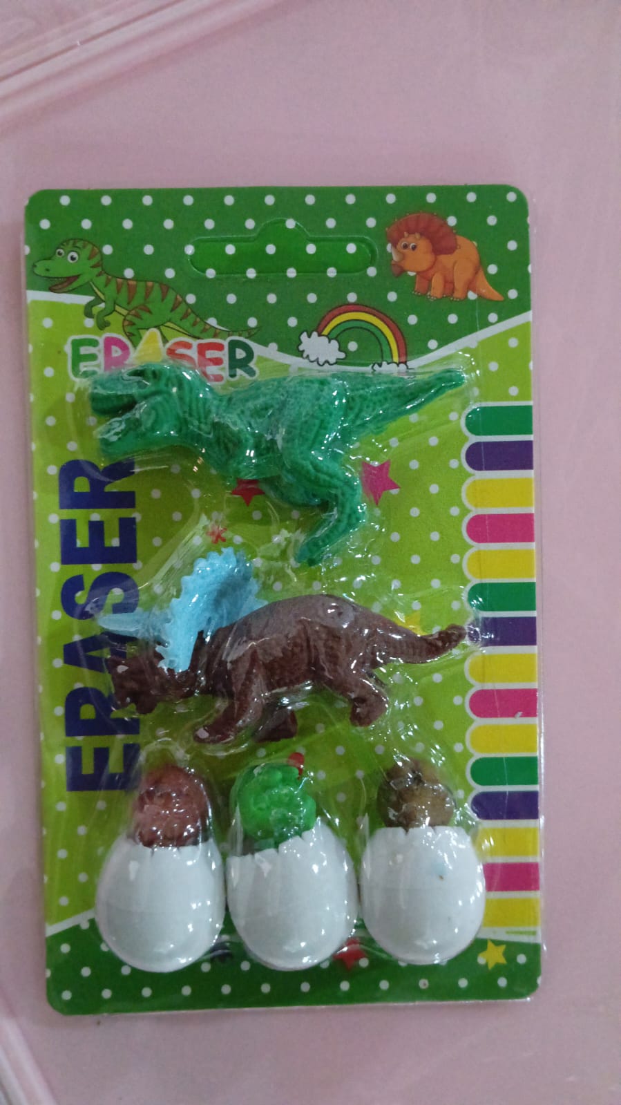 Dinosaur & Egg Shaped 3D Puzzle Erasers – Fun Mini Erasers for Kids (5 Pcs Set) Variety Bazaar