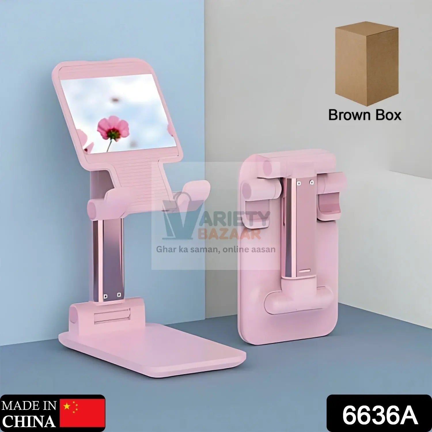 6636A DESKTOP CELL PHONE STAND PHONE HOLDER WITH MIRROR FULL 3-WAY ADJUSTABLE PHONE STAND FOR DESK HEIGHT + ANGLES PERFECT AS DESK ORGANIZERS AND ACCESSORIES Travel Sahayak