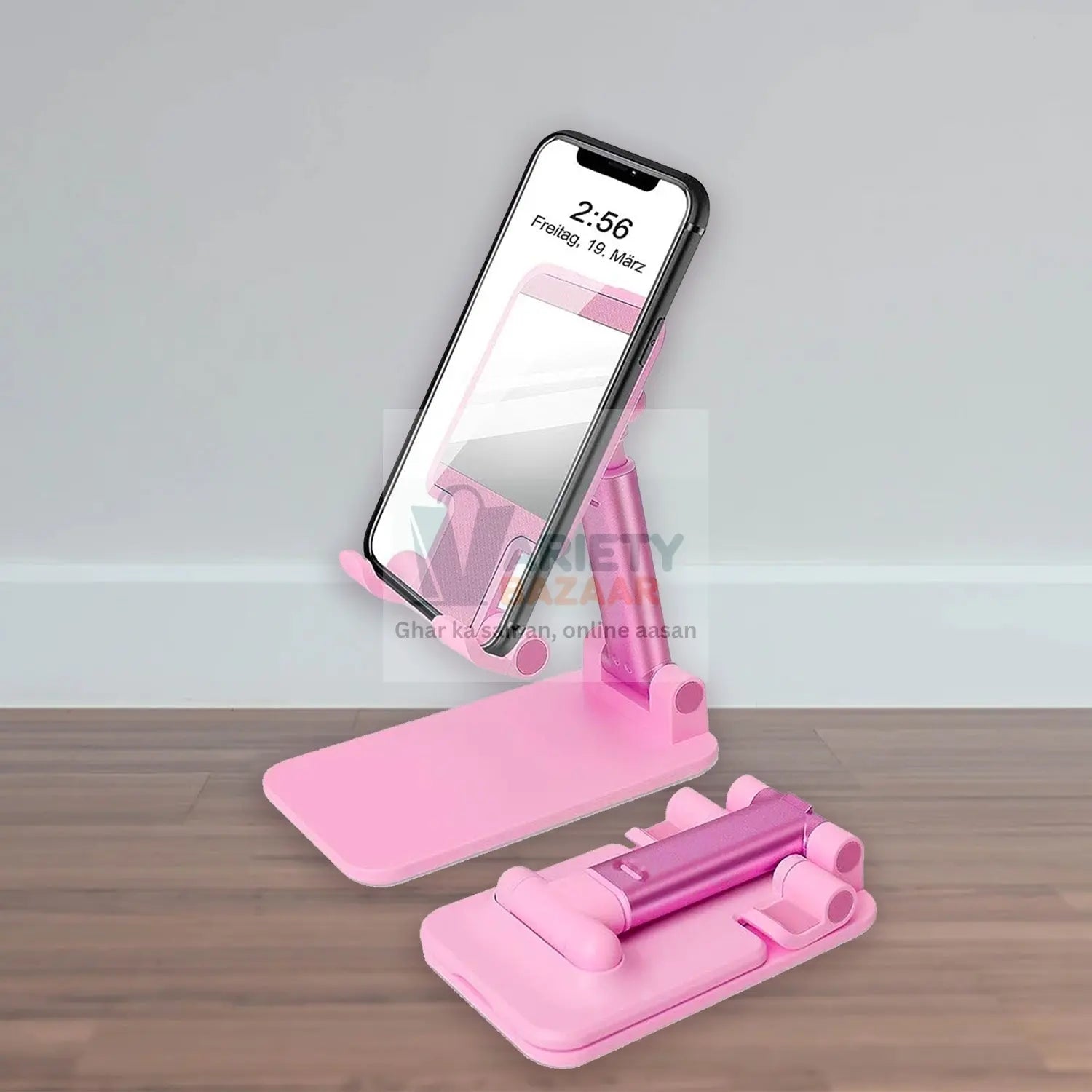 6636A DESKTOP CELL PHONE STAND PHONE HOLDER WITH MIRROR FULL 3-WAY ADJUSTABLE PHONE STAND FOR DESK HEIGHT + ANGLES PERFECT AS DESK ORGANIZERS AND ACCESSORIES Travel Sahayak