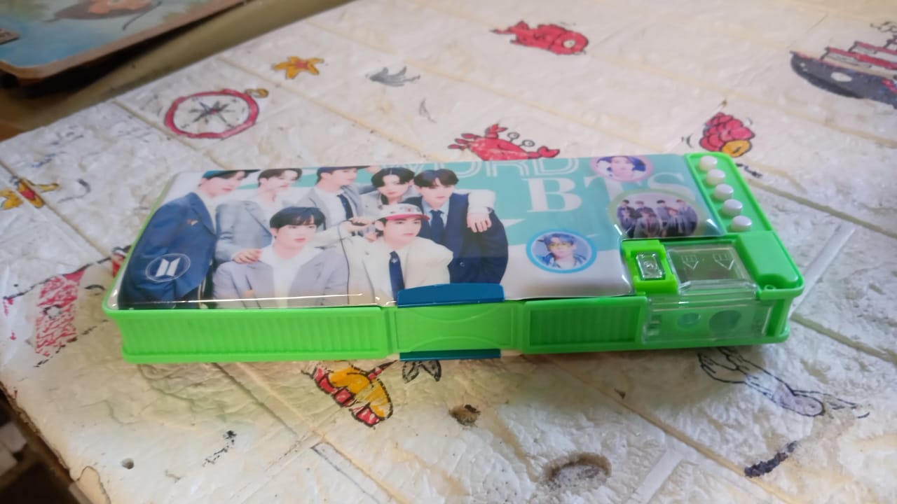 Multipurpose Compass Box (2 Compartments): Cartoon Pencil Case for Kids Variety Bazaar