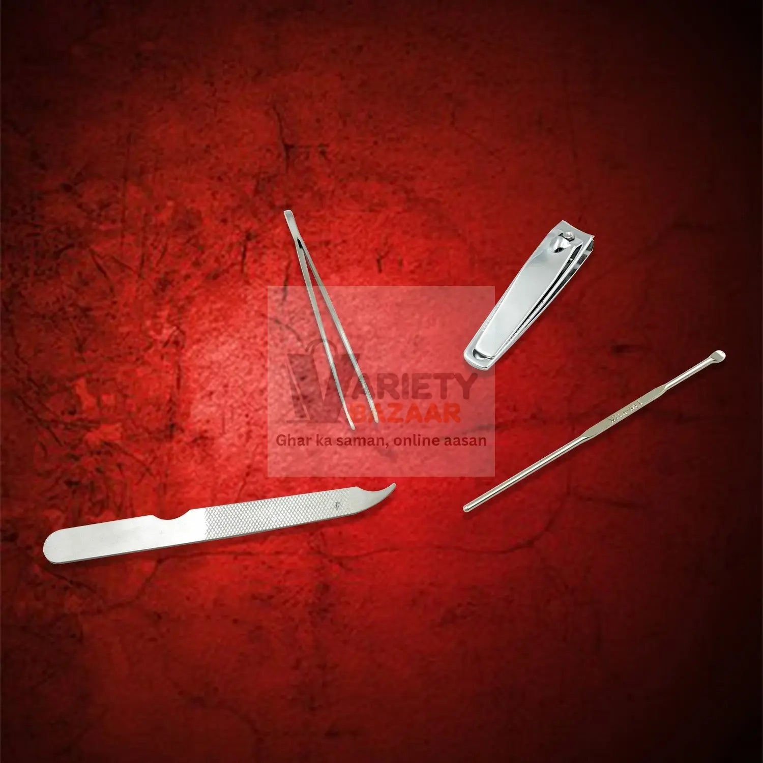 6732 4in1 Nail Clipper Kit Fingernail Clipper, Manicure Set, Stainless Steel Nail Cutter Set ,Manicure Tool, Nail Clippers Care Tools with Lightweight and Beautiful Travel Case (4 Pc Set) Travel Sahayak