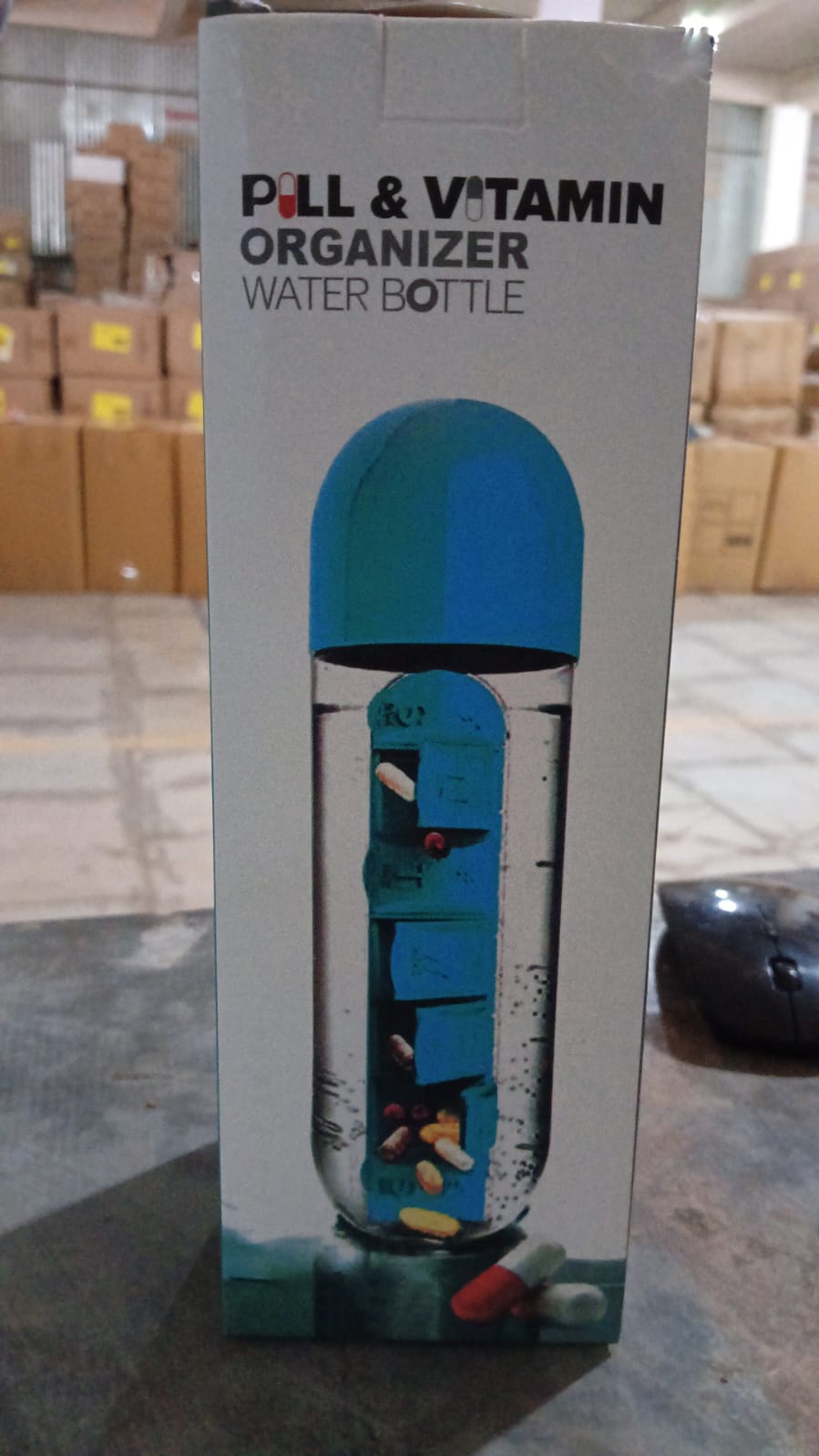 Multi-Use Pill & Water Bottle for Travel (600 Ml, Mix Color) Variety Bazaar