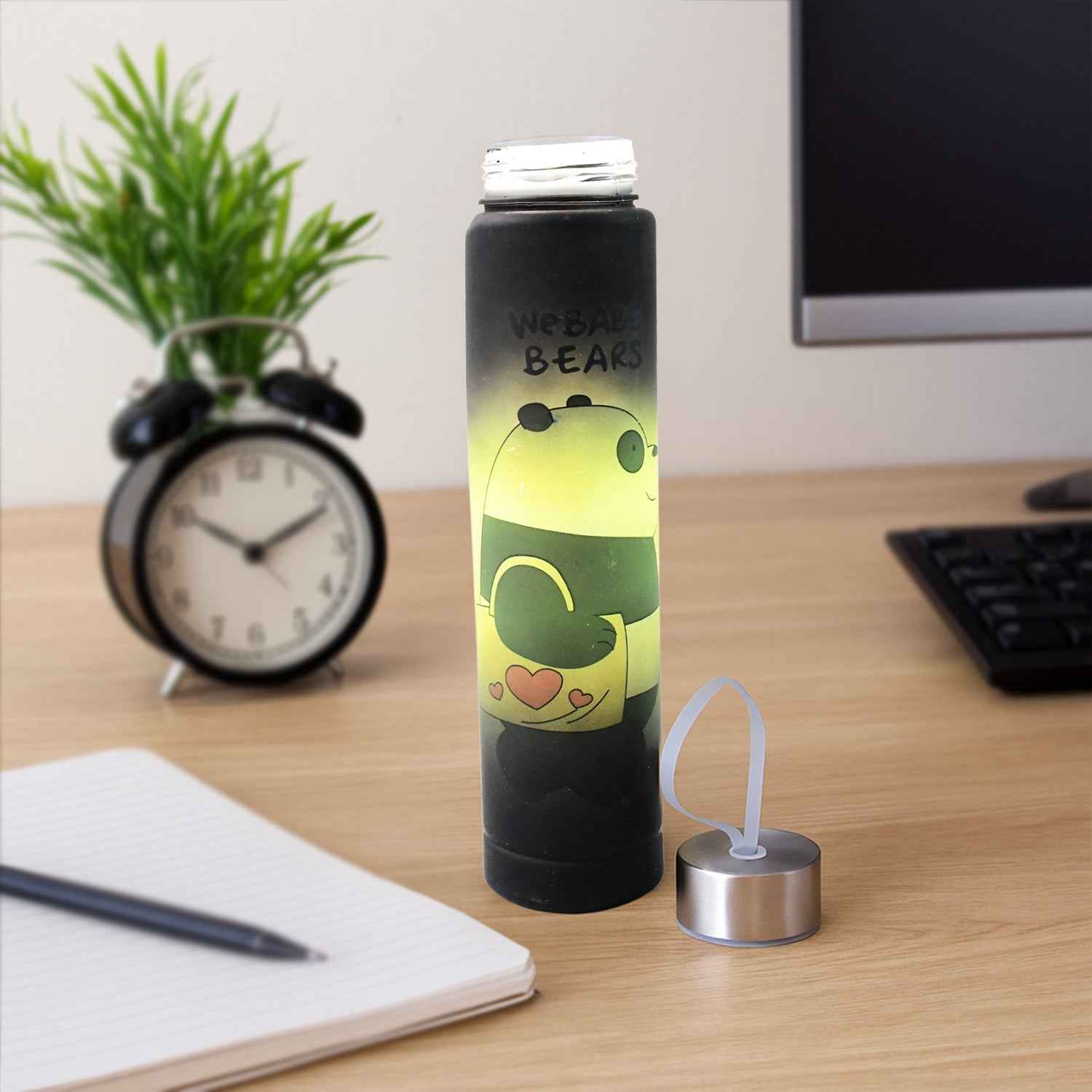 Cute Cartoon Printed Plastic Water Bottle (300 Ml 1 Pc)