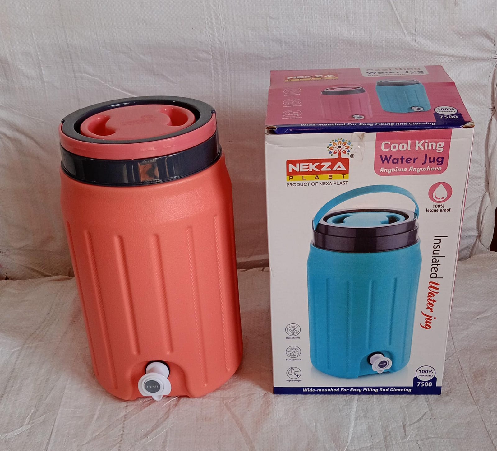 Insulated Water Jug with Tap (7500ml): Leakproof, Travel Cooler Variety Bazaar
