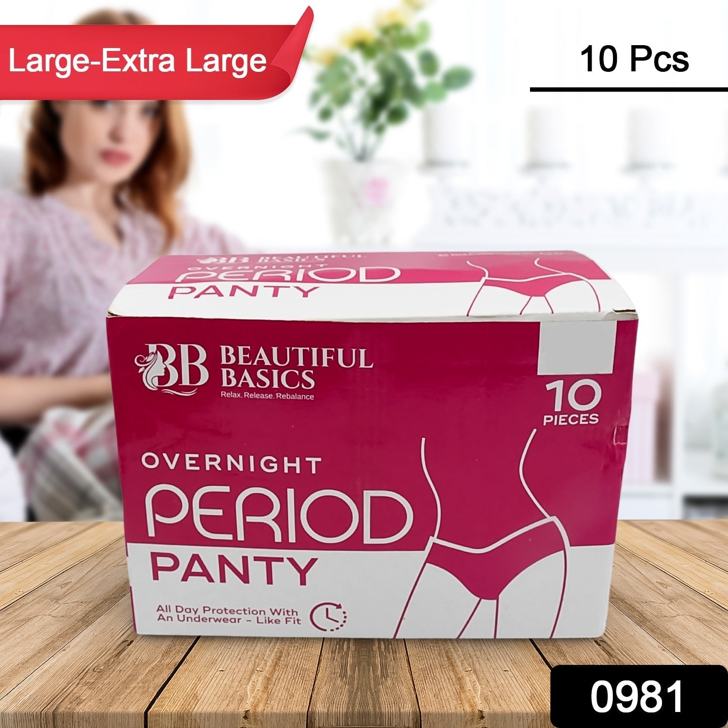 Women's Emergency Kit, Travel Kit- Includes Seamless Underwear, Pantyliner, Feminine Hygiene Sachet First Period Kit (10 Pcs) Variety Bazaar