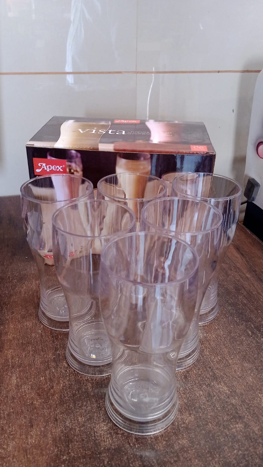 Apex Vista Unbreakable Pitcher Glass Set – 350 ML (Approx) | 6-Piece Variety Bazaar