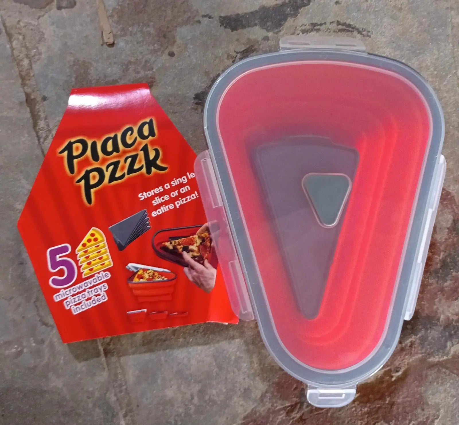 10026 Reusable Pizza Storage Containers with 5 Microwavable Serving Trays, Silicone Container Expandable & Adjustable for Packing Pizza at home / outdoor - varietybazaar.co.in