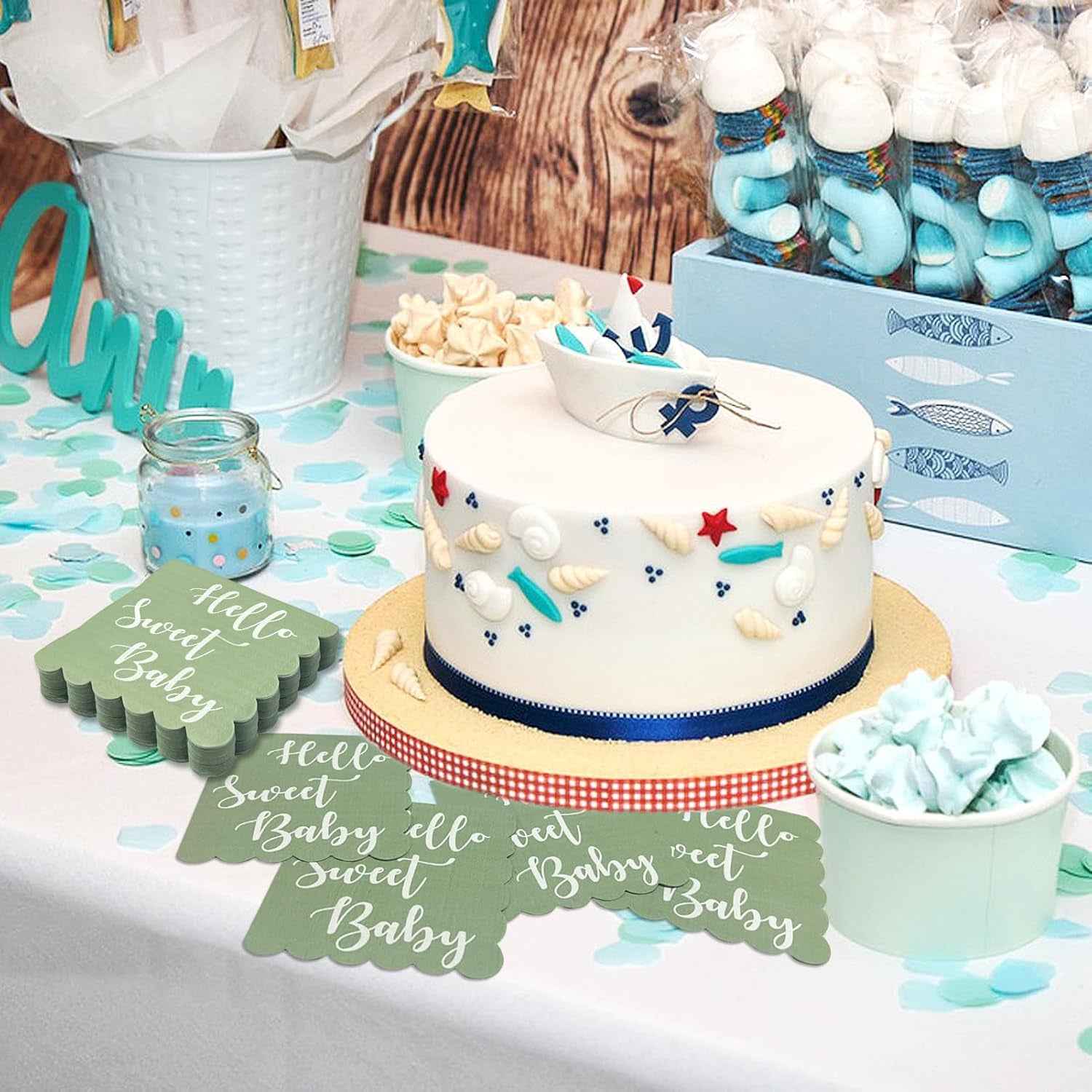 Hello Sweet Baby Party Paper Napkins (31 X 31 Cm 24 Pc)