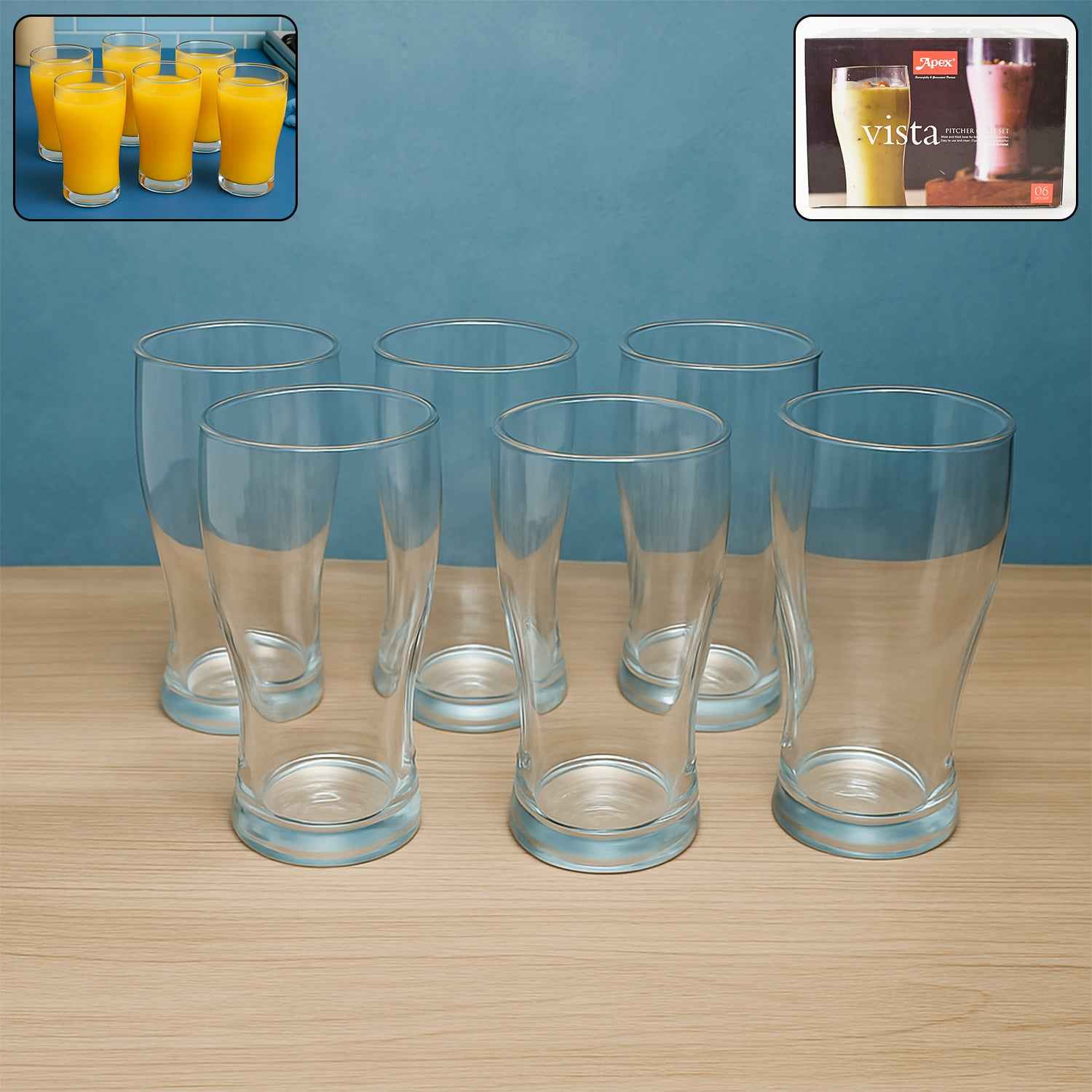 Apex Vista Unbreakable Pitcher Glass Set 350 Ml (Approx) 6-piece