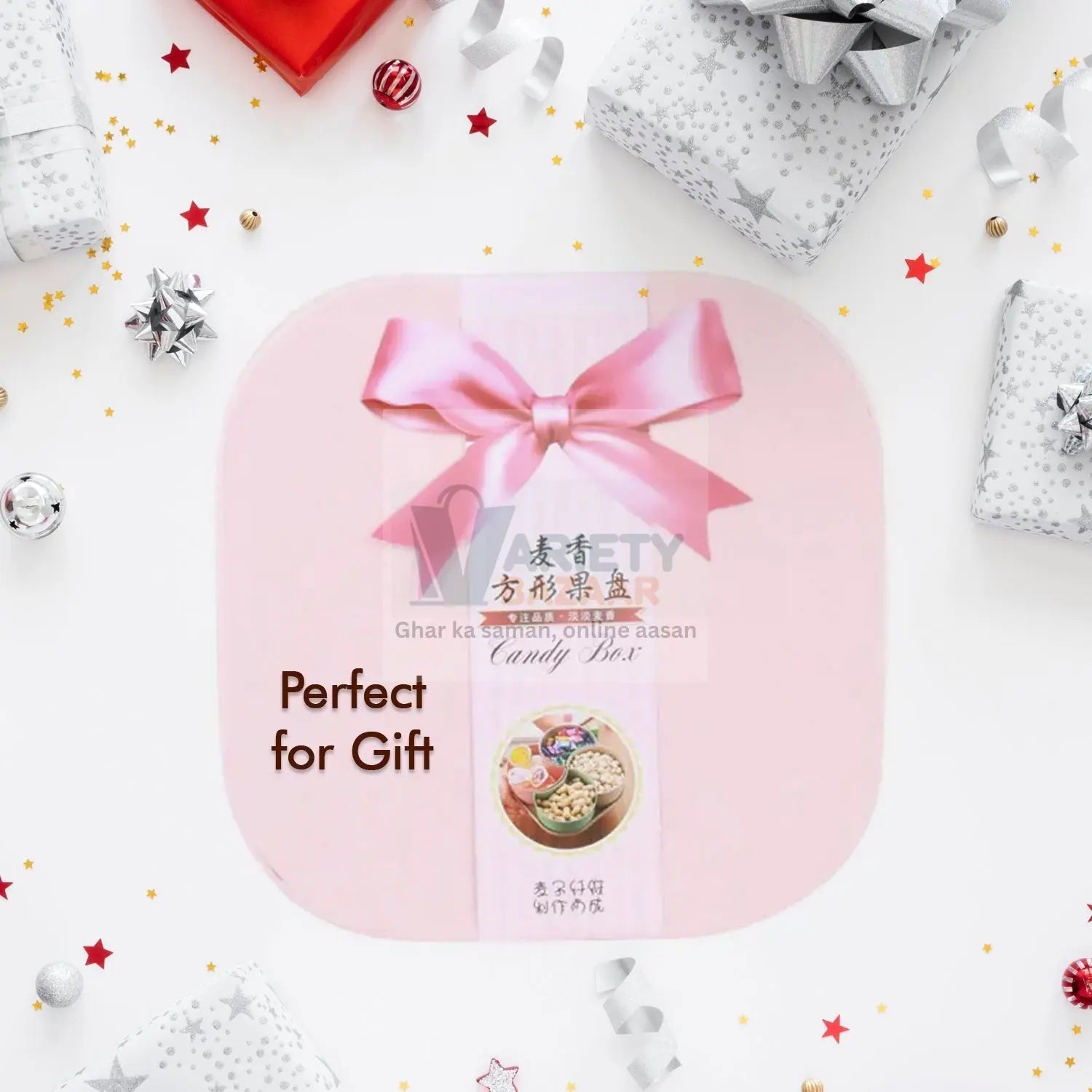 7151 Candy Box Large Capacity Space-saving Compartment Design Creative Divided Food Fruit Plate for Living Room Travel Sahayak