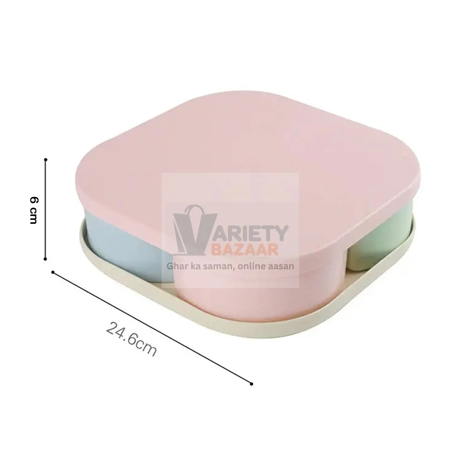 7151 Candy Box Large Capacity Space-saving Compartment Design Creative Divided Food Fruit Plate for Living Room Travel Sahayak