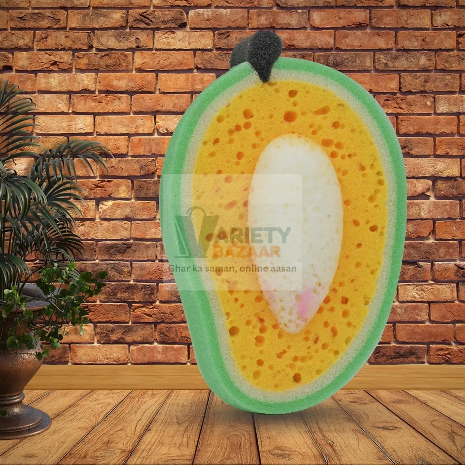 7306 Sponge Household Kitchen Mango Shape Bowl Dish Washing Cleaning Pad Cleaner, Bath Cleaning Sponge Dishwashing Sponge Mango (1 Pc) Travel Sahayak