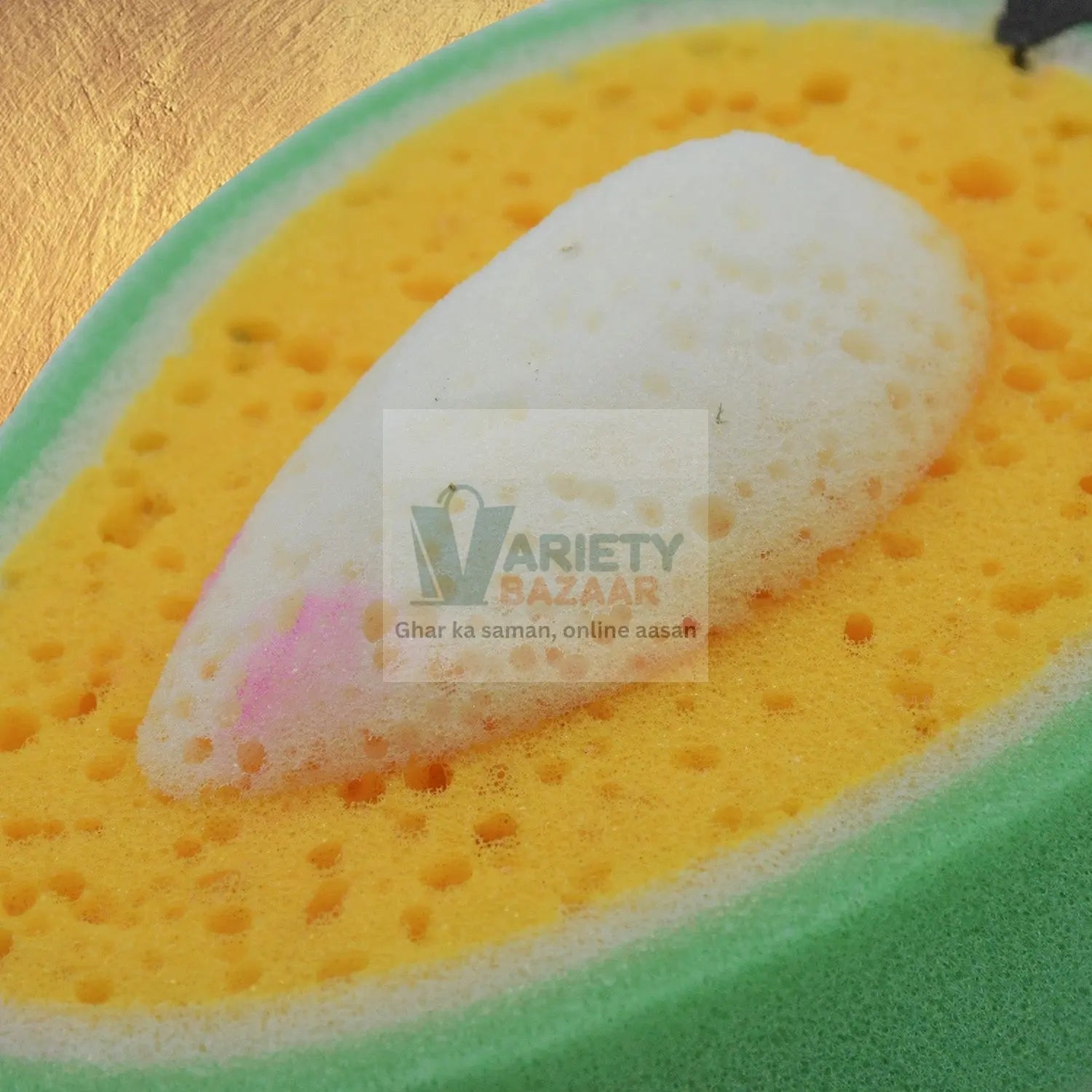 7306 Sponge Household Kitchen Mango Shape Bowl Dish Washing Cleaning Pad Cleaner, Bath Cleaning Sponge Dishwashing Sponge Mango (1 Pc) Travel Sahayak