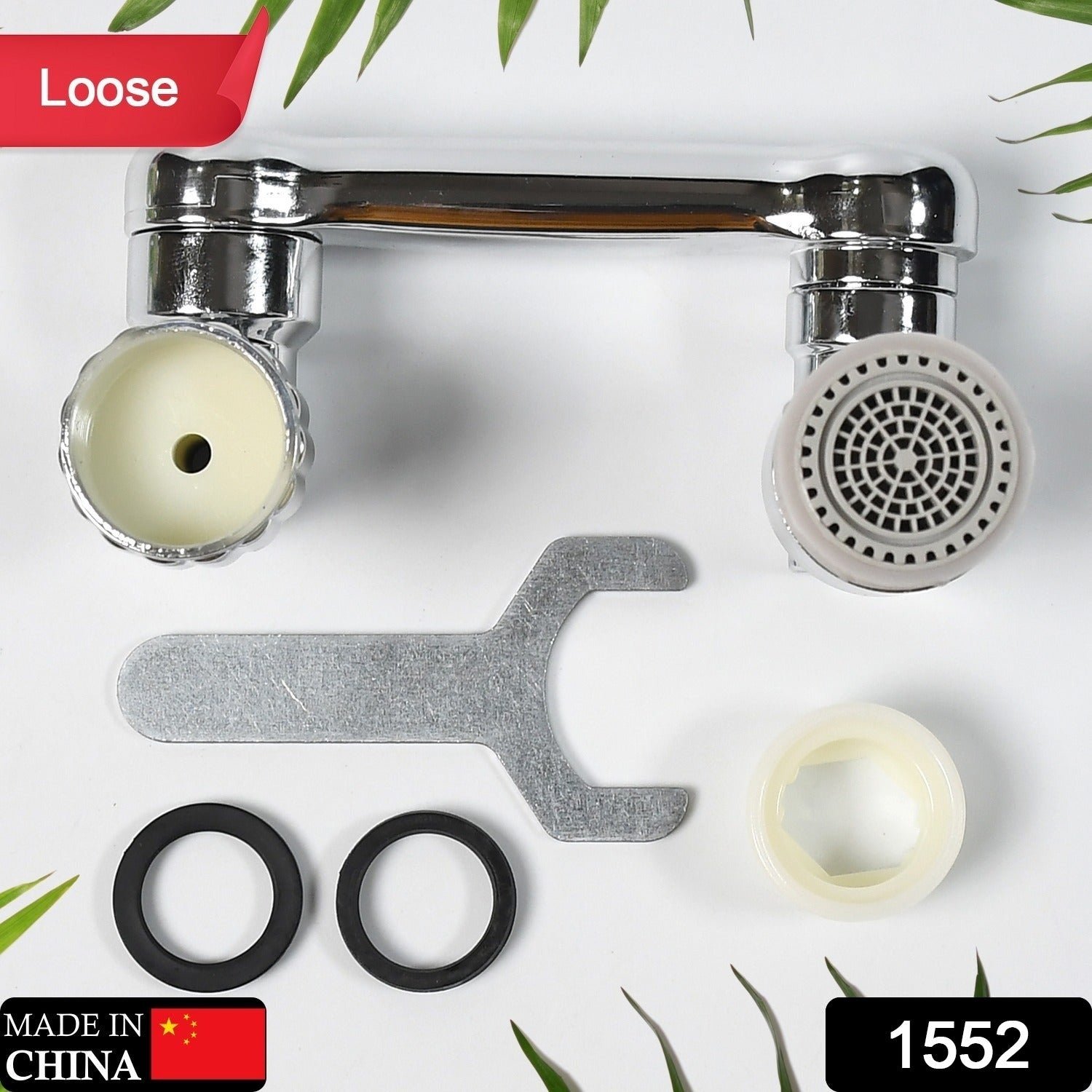 Splash Faucet Filter – 180° Rotating Sprayer, Double O-Ring, Movable Water-Saving Sink Aerator Extender (Loose) Variety Bazaar