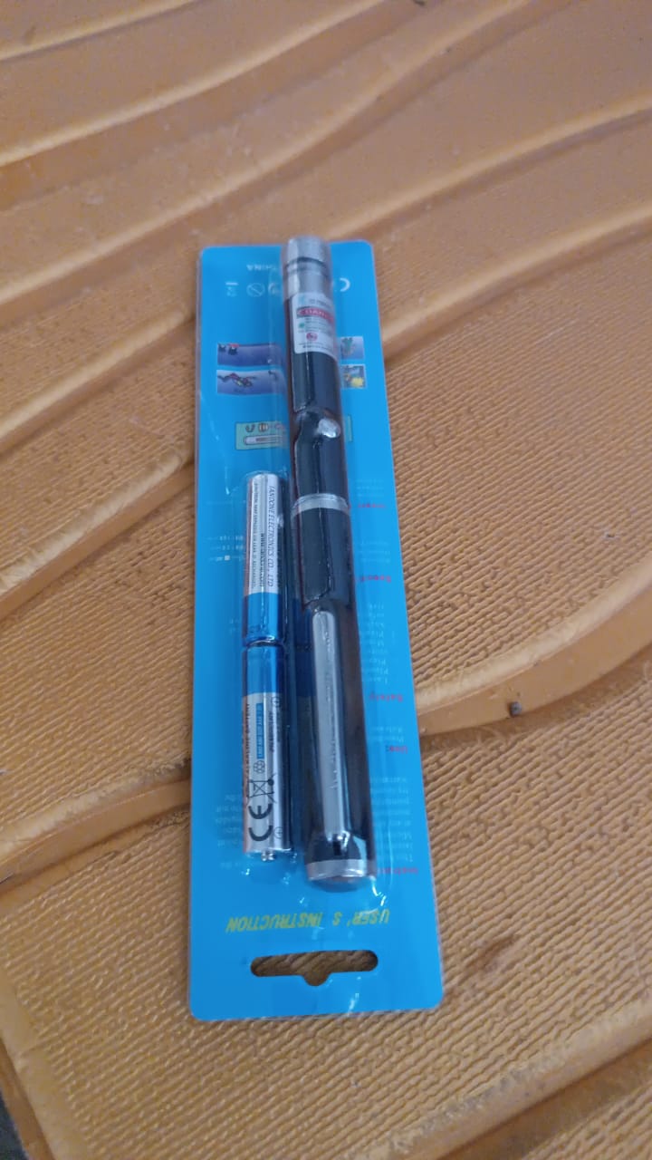 High-Power Laser Pointer Pen with 2 AA Batteries (1 Set) Variety Bazaar