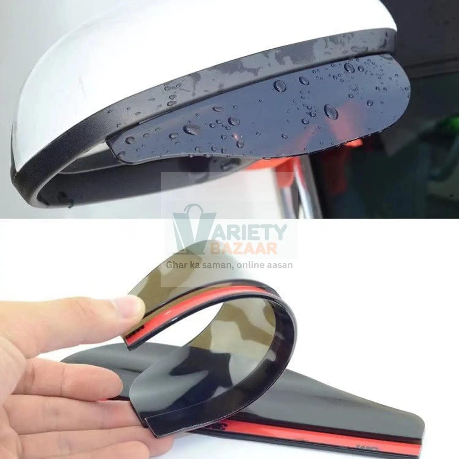 7562 1 Pair Mirror Rain Protector Car Rearview Mirror Rain Blades Car Back Mirror Eyebrow Rain Cover Car Rearview Mirror Eyebrow Covers Flexible Protection Rainproof Decoration Accessories (2 Pcs set) Travel Sahayak
