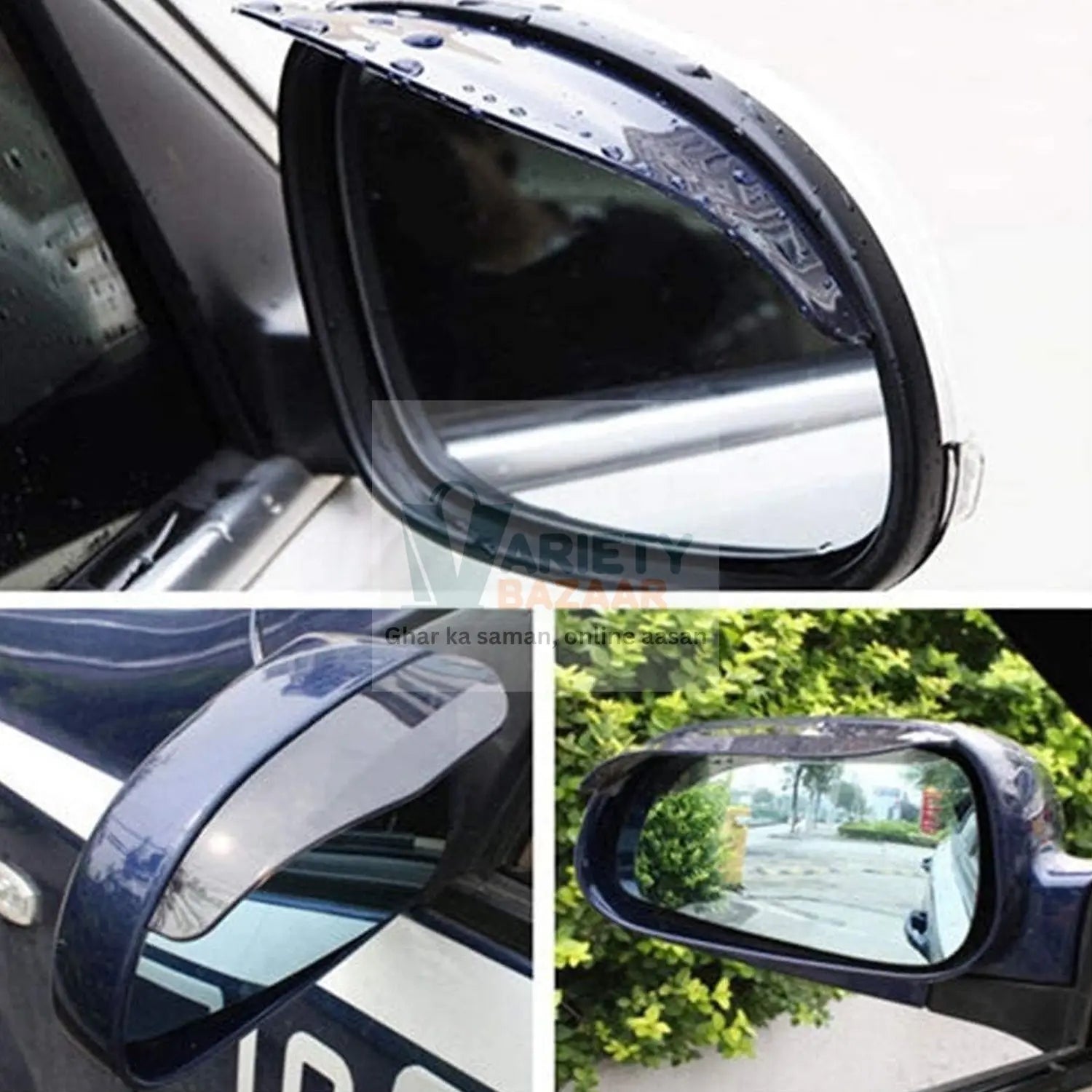 7562 1 Pair Mirror Rain Protector Car Rearview Mirror Rain Blades Car Back Mirror Eyebrow Rain Cover Car Rearview Mirror Eyebrow Covers Flexible Protection Rainproof Decoration Accessories (2 Pcs set) Travel Sahayak