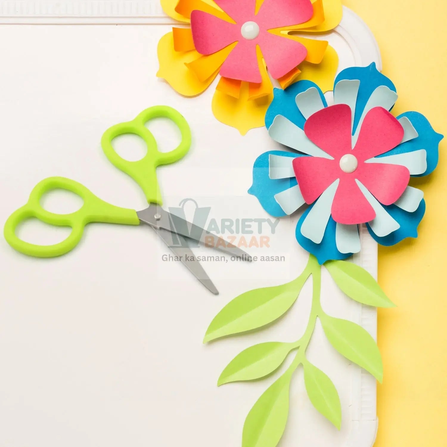 7563 Stainless Steel Double Grip Scissors, Multipurpose | Comfort Grip Handle and Stainless Steel Blades | Paper, Photos, Crafts, All Purpose, Office (1 Pc) Travel Sahayak