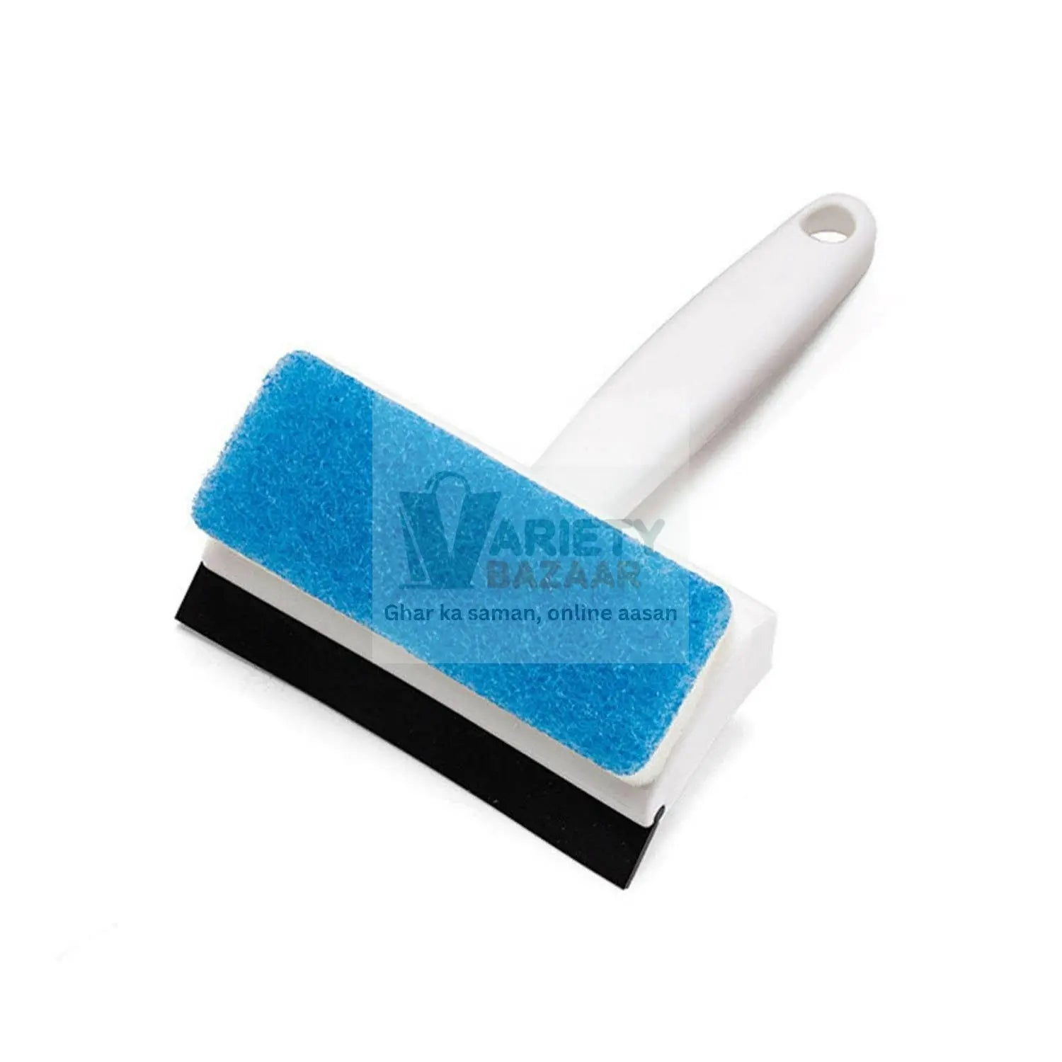 7602 2 in 1 Glass Wiper Cleaning Brush Mirror Grout Tile Cleaner Washing Pot Brush Double-Sided Glass Wipe Bathroom Wiper Window Glass Wiper Travel Sahayak