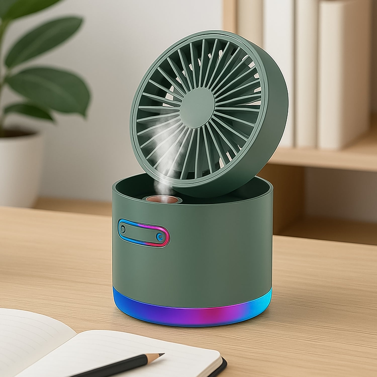 Mini Desktop Cooling Fan with Humidifier Spray Variety Bazaar