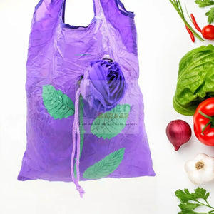 7741 Foldable Bag Cute Rose Shape Cover Reusable bag Naylon Bag Nylon Shopping Carry Bags Large Reusable Foldable Bag, Eco Friendly Shopping, Folds to Pocket Size, Tote Grocery Shoulder Handbag Travel Bag (1Pc) Travel Sahayak