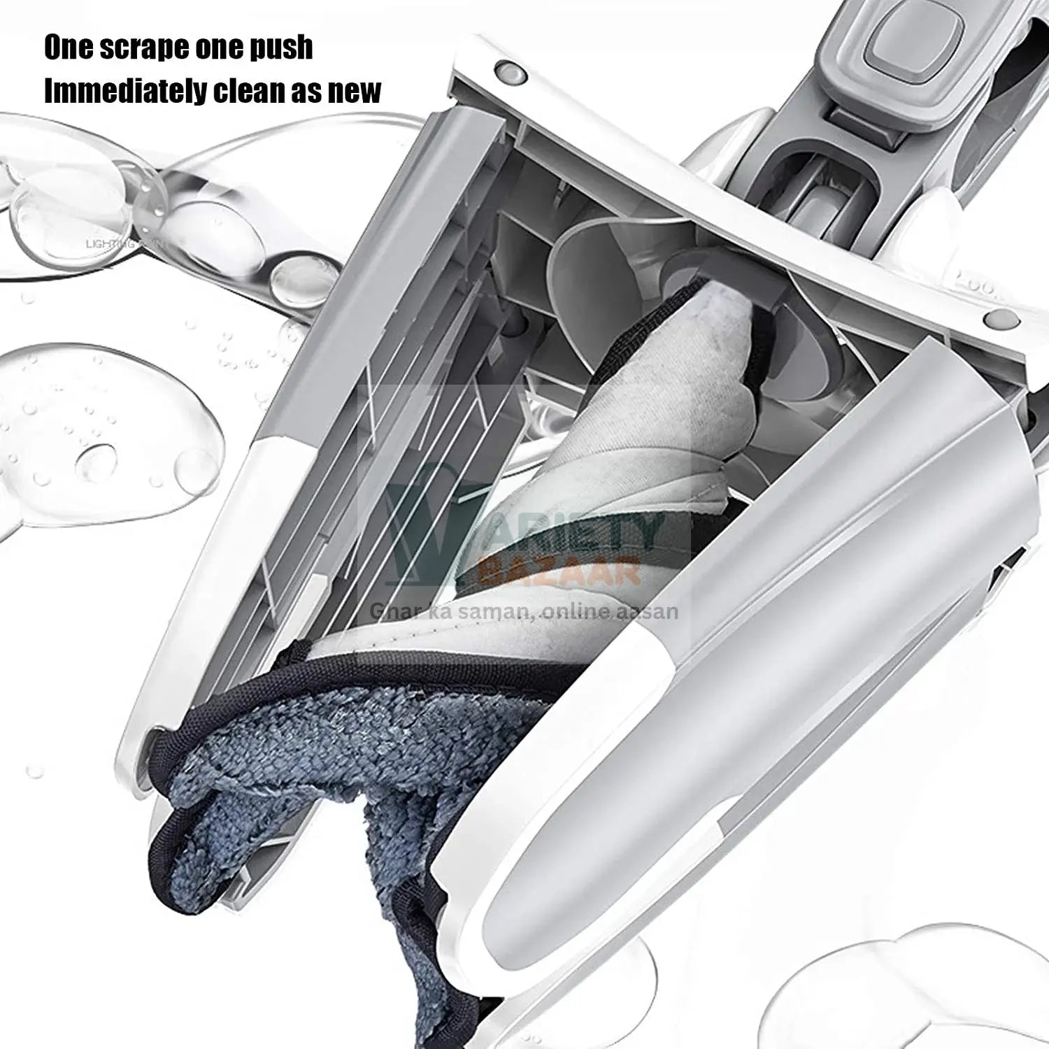 7818 Adjustable Long Handle 360 Degree Flat Hand Mop, X Type, Automatic Water Rotation for Wood, Ceramic Tile, Easy Squeeze Mop for Floor, Window, Wall, Kitchen, Sofa, Corners, Ceiling Travel Sahayak