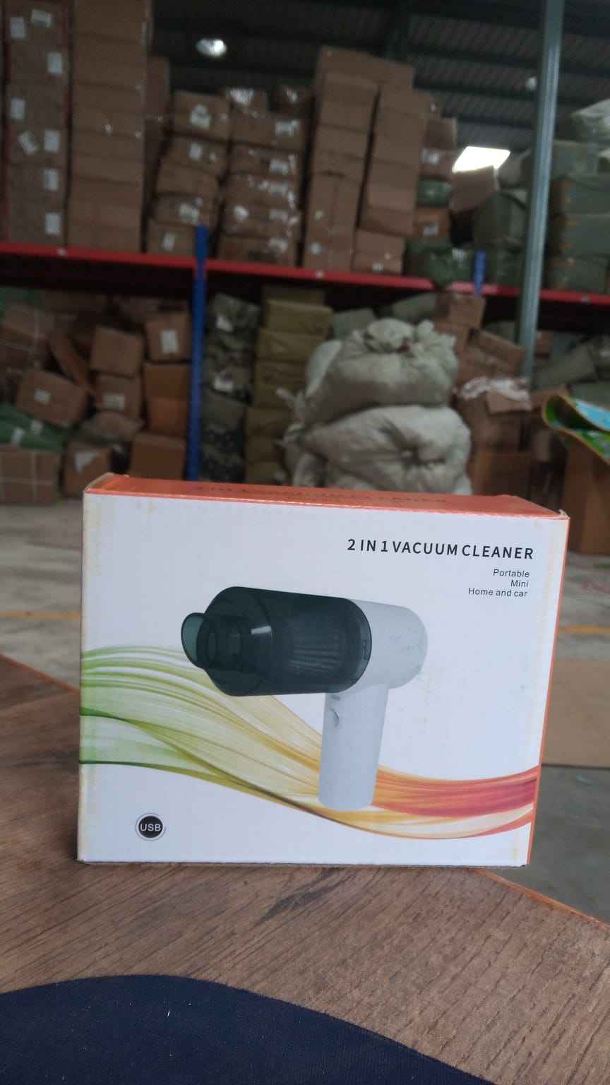 2 in 1 Wireless Vacuum Cleaner – 120W Handheld USB Rechargeable for Home & Car (1 Pc)