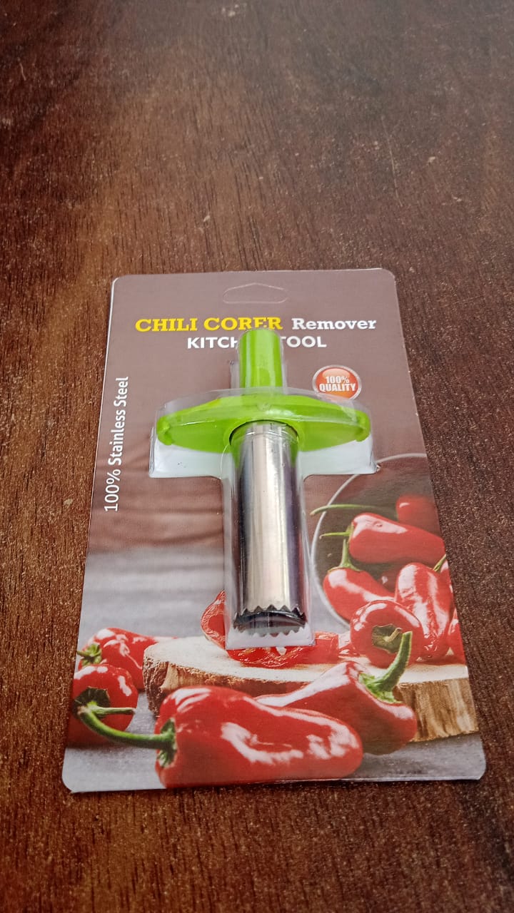 Small Stainless Steel Chili Corer Remover Kitchen Tool (1 Pc) Variety Bazaar