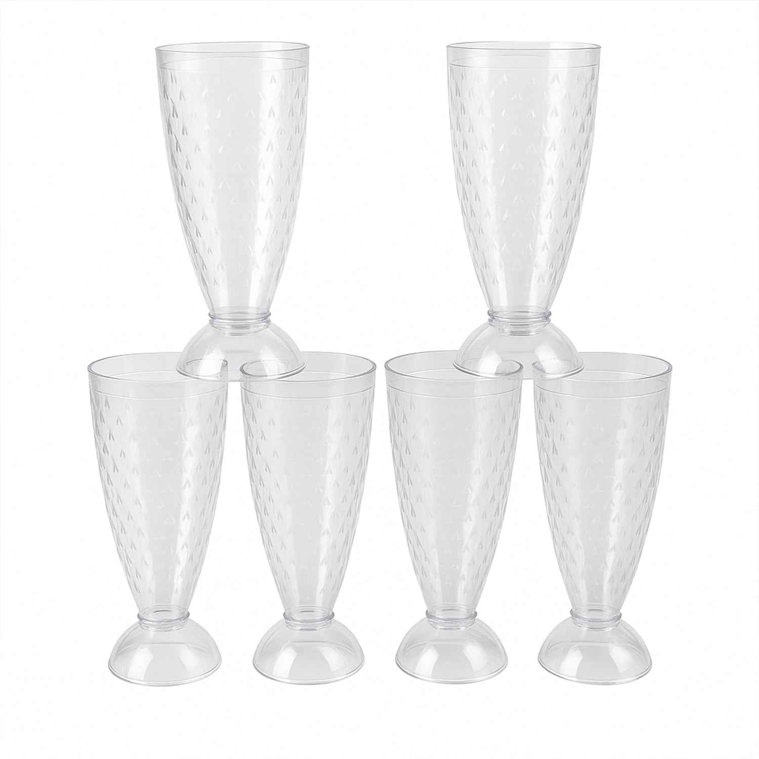 Supermom Transparent Plastic Milkshake Glass Set (400ml 6 Pc)