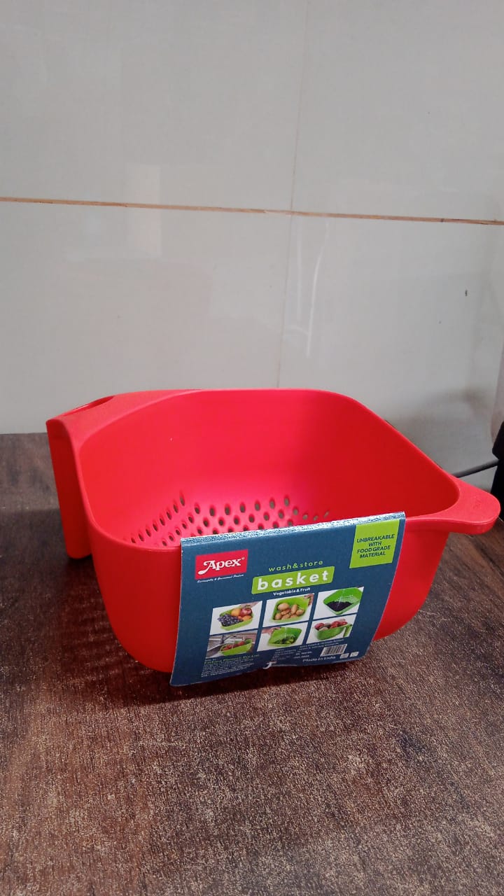 Apex Multi-Functional Plastic Strainer Bowl with Ergonomic Handle (1 Pc) Variety Bazaar