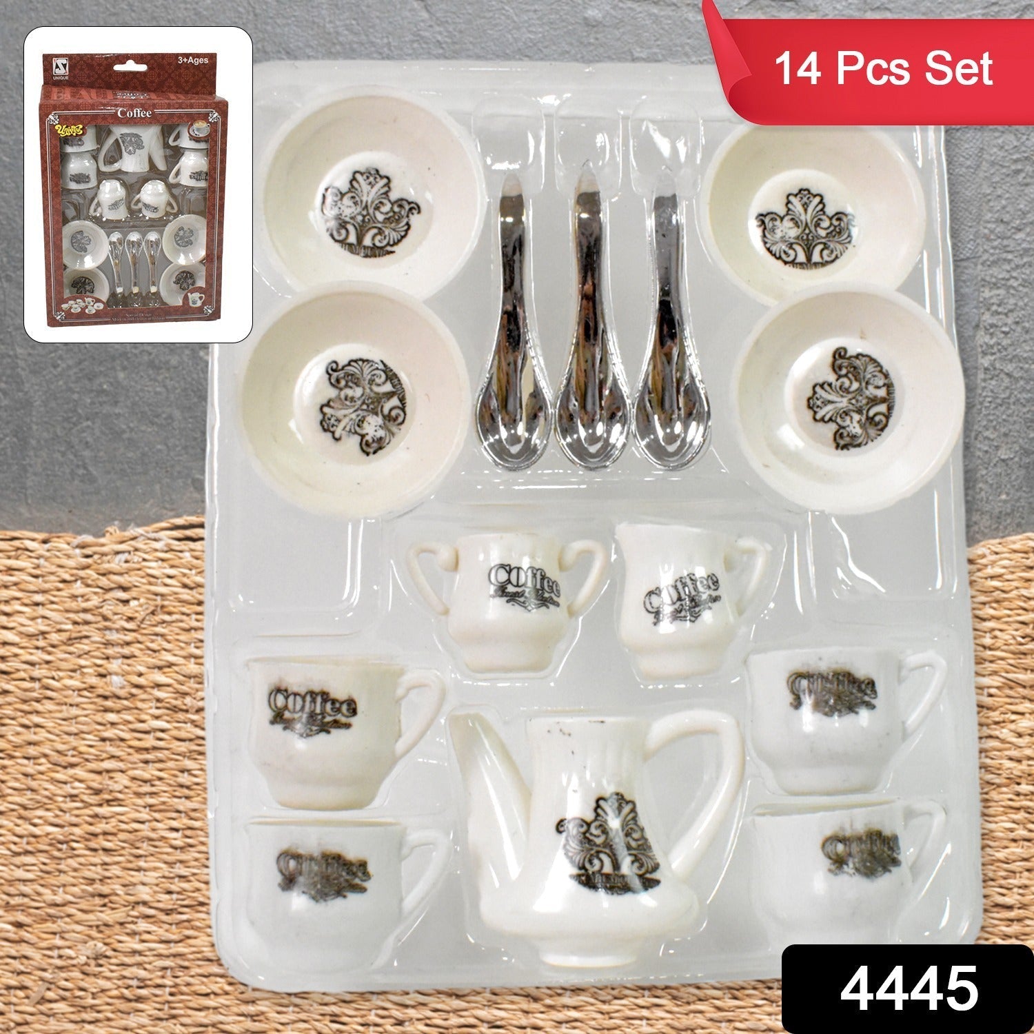 Tickles Tea toy Set | Coffee Kitchen Plastic Set Toy for Kids, Boys & Girls (14 Pcs / Mix Size & Design) Variety Bazaar