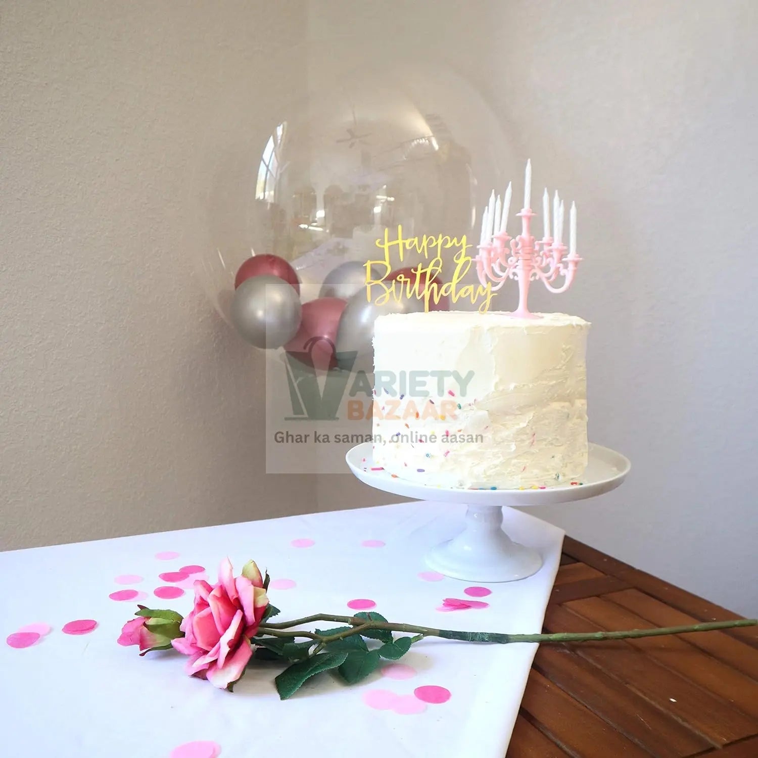 8353 Luxury Birthday Candles, Special Cake Candles Stand, Party and Event Unique Candle, Cake Topper with 9 Candles, Cake Candle Holders, Cake Decorations, Romantic Propose Candles Travel Sahayak