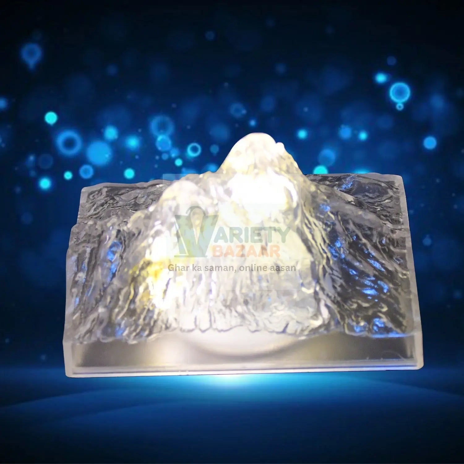8444 Plastic Iceberg Night Light Mountain Lights Flameless Modern Clear LED Flameless Party Candles, LED Lamp Home Decoration Mini Atmosphere Light Bedroom Decor Desktop Ornament Children Gift (MOQ :- 12 Pc) Travel Sahayak