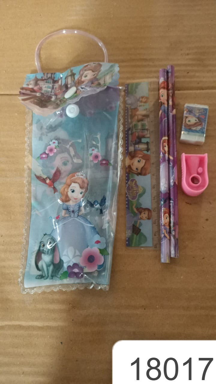 5 in 1 Mix Stationery Gift Set for Kids, Stationary Set Including 2 Pencil, Ruler, Rubber, Pencil Sharpener, School, Office Product Gift (5 Pcs Set) Variety Bazaar