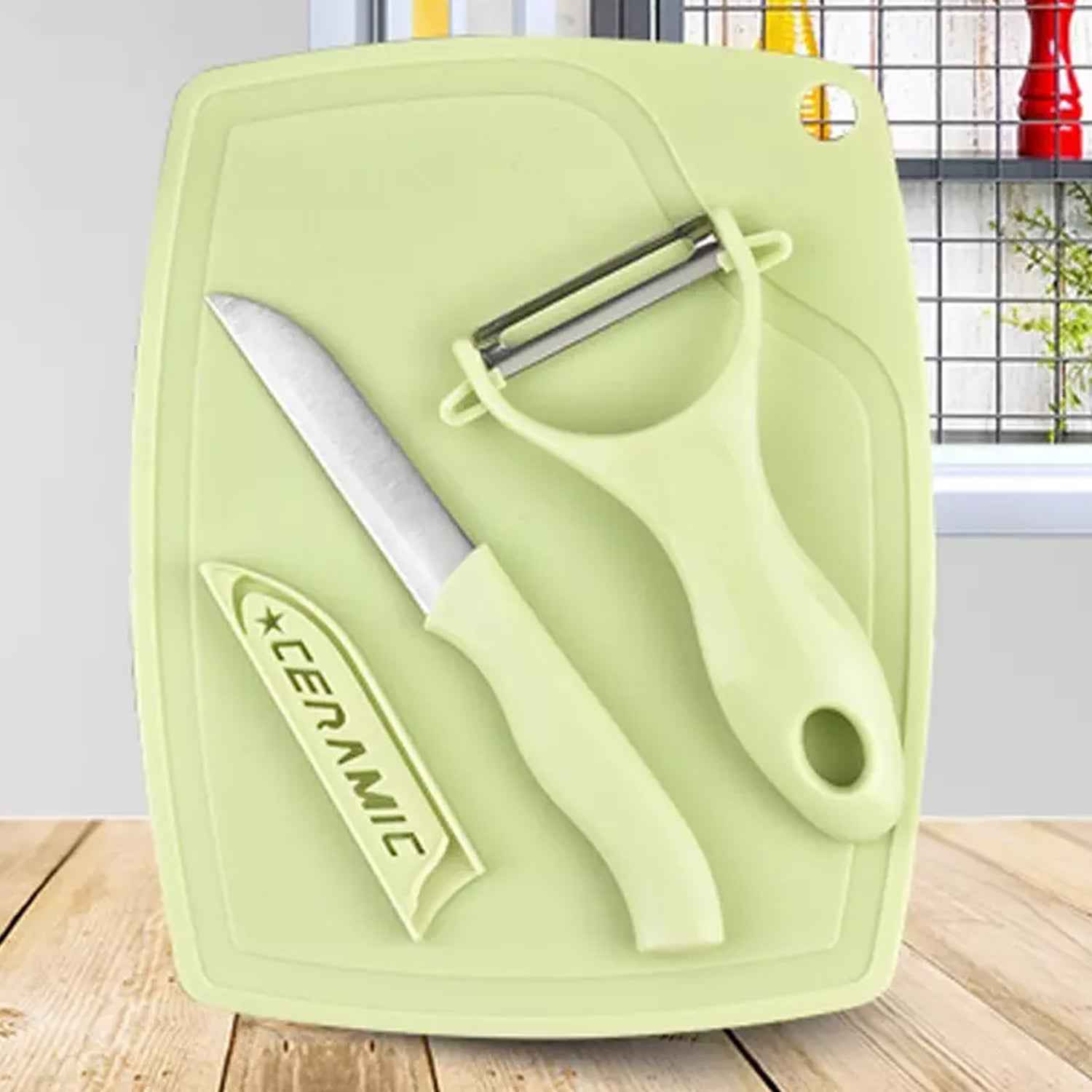 5207 Plastic Kitchen Peeler - Green Classic Stainless Steel 3-piece Knife Set Combo