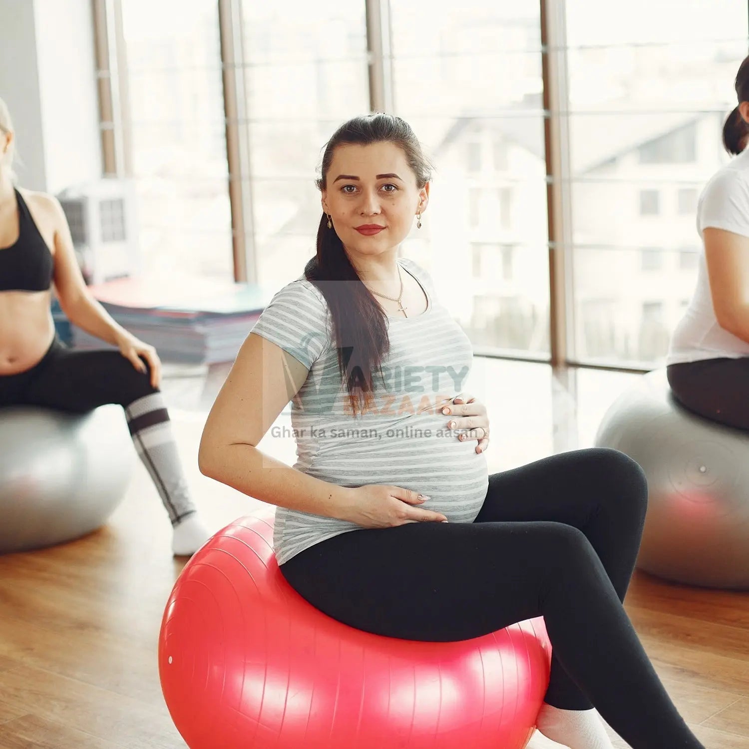 9091 Anti Burst 65 cm Exercise Ball with Inflation Pump, Non-Slip Gym Ball, for Yoga, Pilates, Core Training Exercises at Home and Gym- Suitable for Men and Women Travel Sahayak