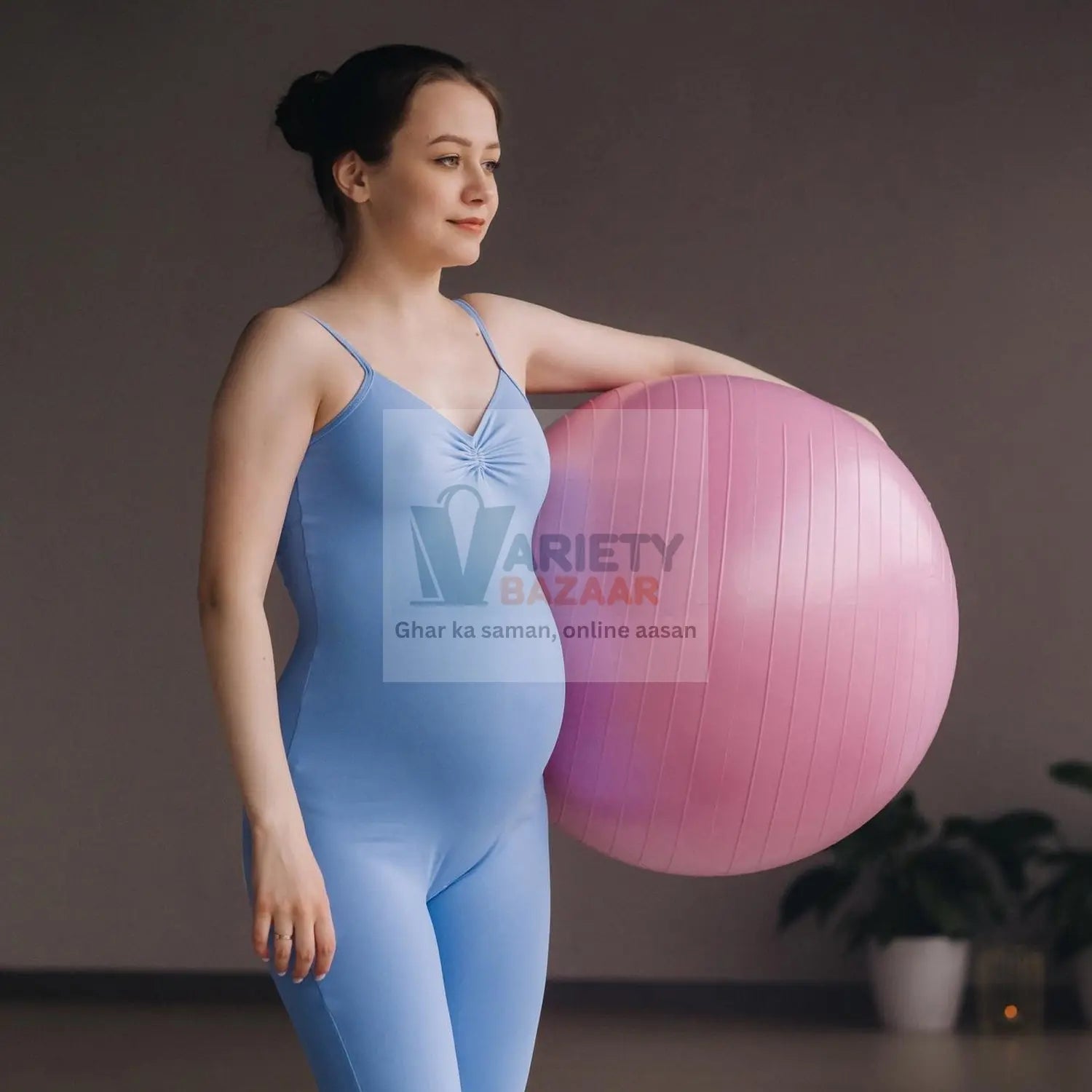 9091 Anti Burst 65 cm Exercise Ball with Inflation Pump, Non-Slip Gym Ball, for Yoga, Pilates, Core Training Exercises at Home and Gym- Suitable for Men and Women Travel Sahayak