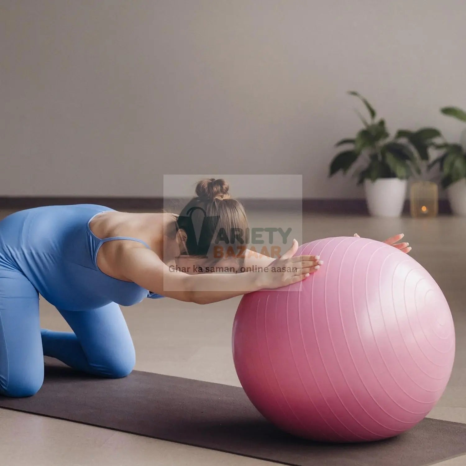 9091 Anti Burst 65 cm Exercise Ball with Inflation Pump, Non-Slip Gym Ball, for Yoga, Pilates, Core Training Exercises at Home and Gym- Suitable for Men and Women Travel Sahayak