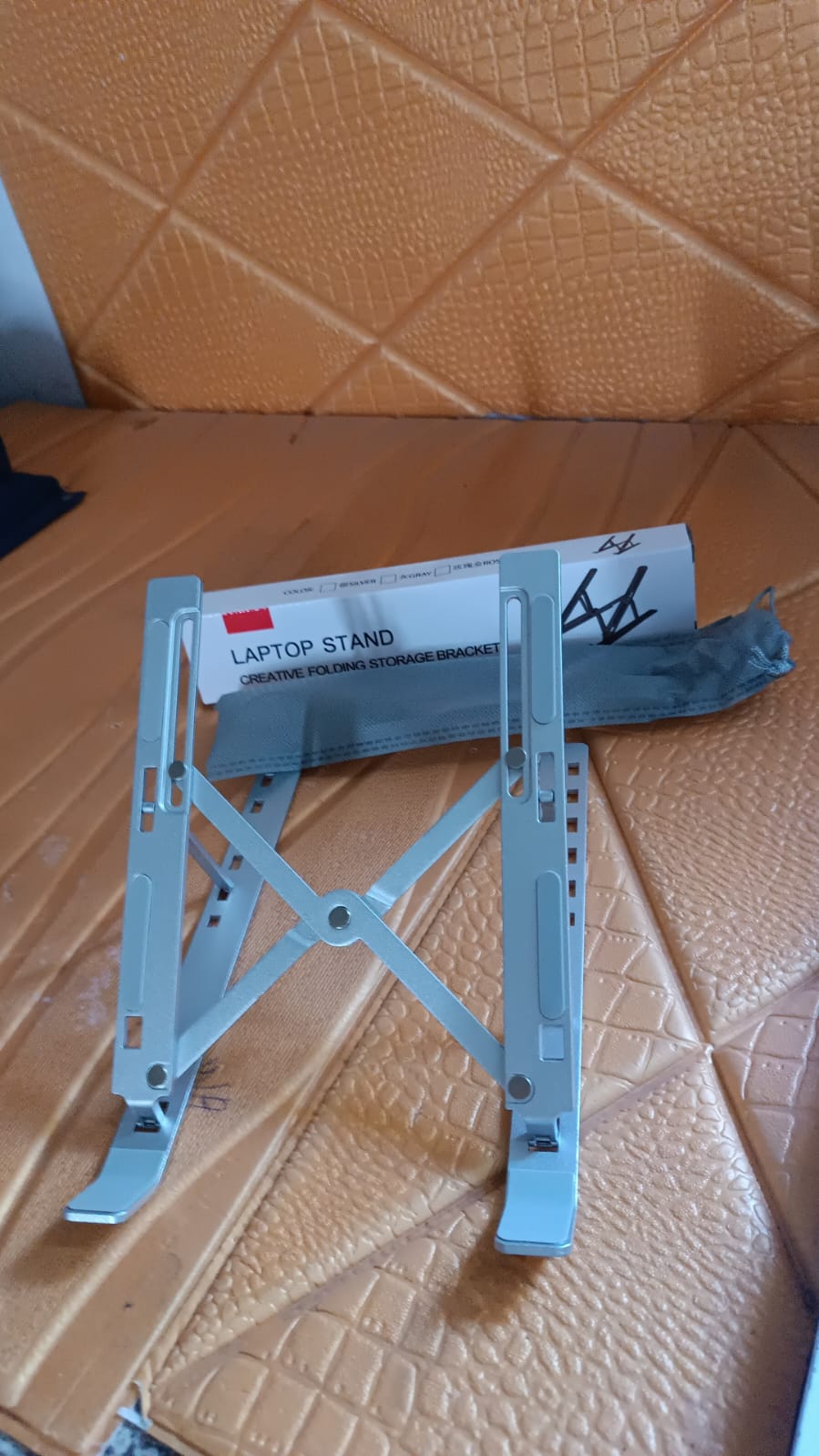 Home Foldable Height Adjustable Laptop Stand (1 Pc) Variety Bazaar