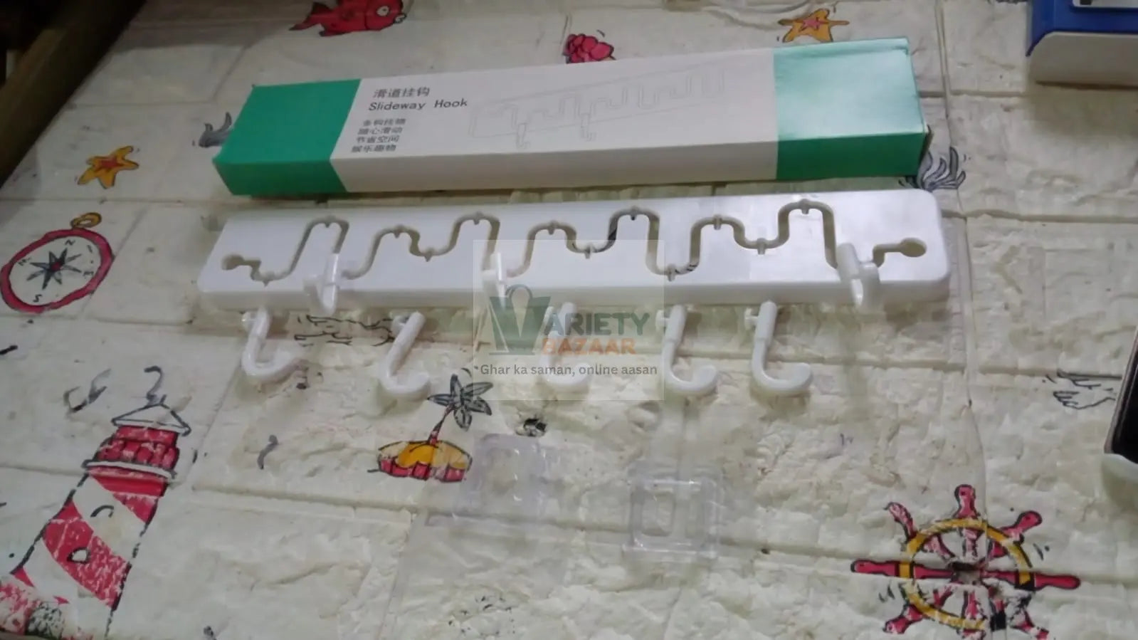 9431 SlideWay Adjustable Hook Wall Adhesive Hook Plastic High Quality Hooks For Home & Bathroom Use Travel Sahayak